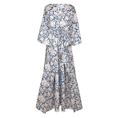 Laura Pewter Floral Maxi Kaftan Dress Final Sale