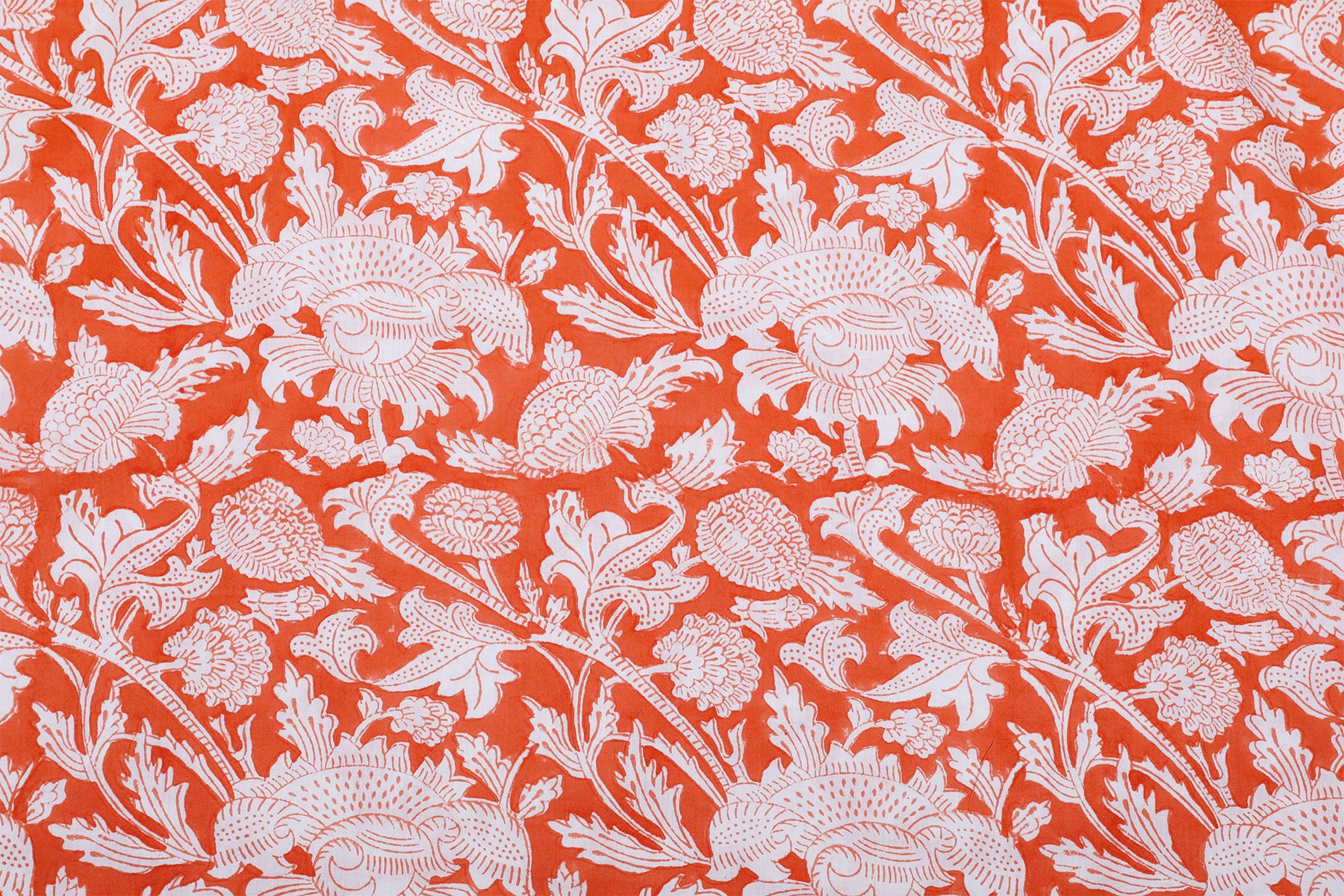 Laura Floral Cotton Tangerine Long Sleeve Pajamas FINAL SALE AVAILABLE IN XL AND XXL ONLY