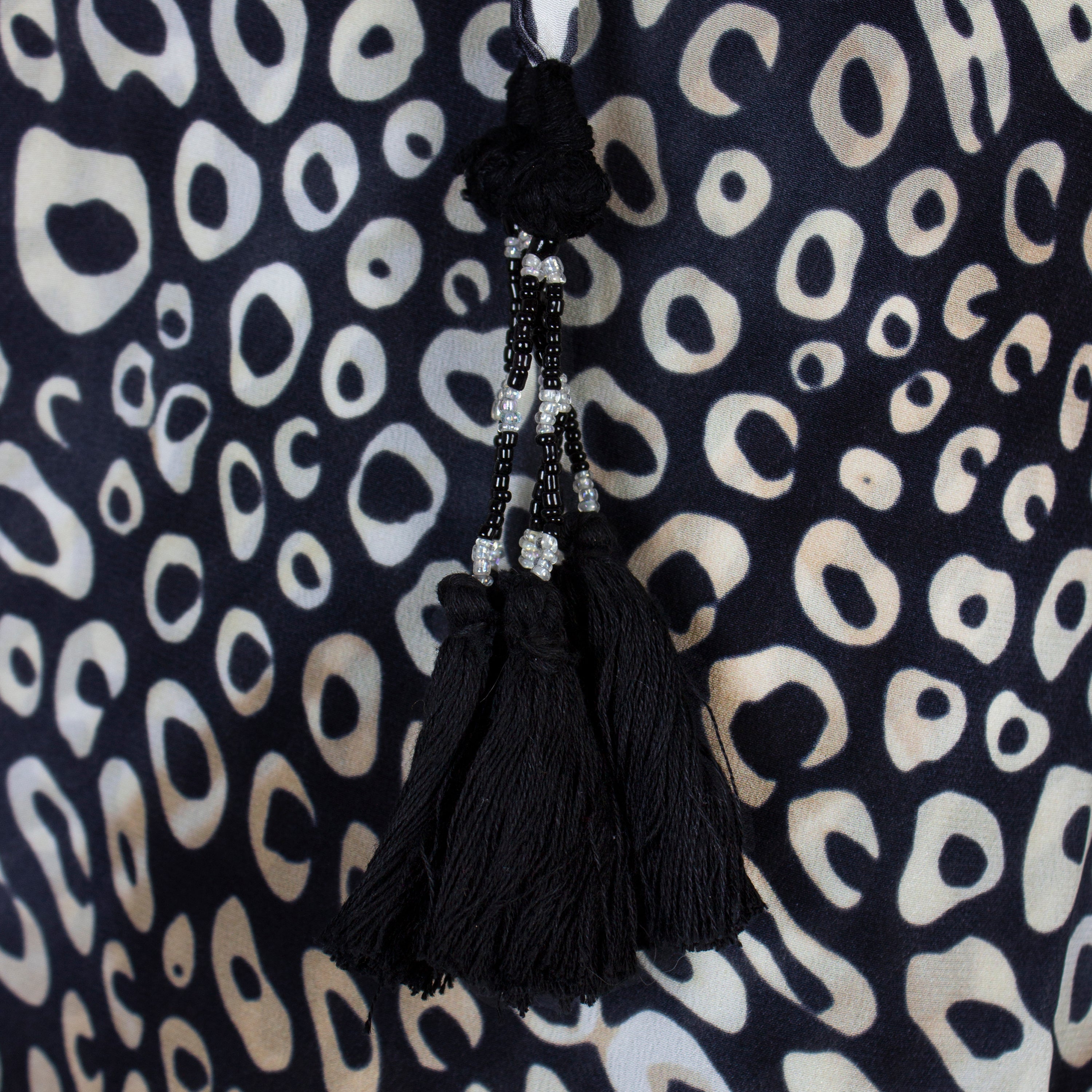 Leopardo Italian Silk Crepe Midi Kaftan Dress