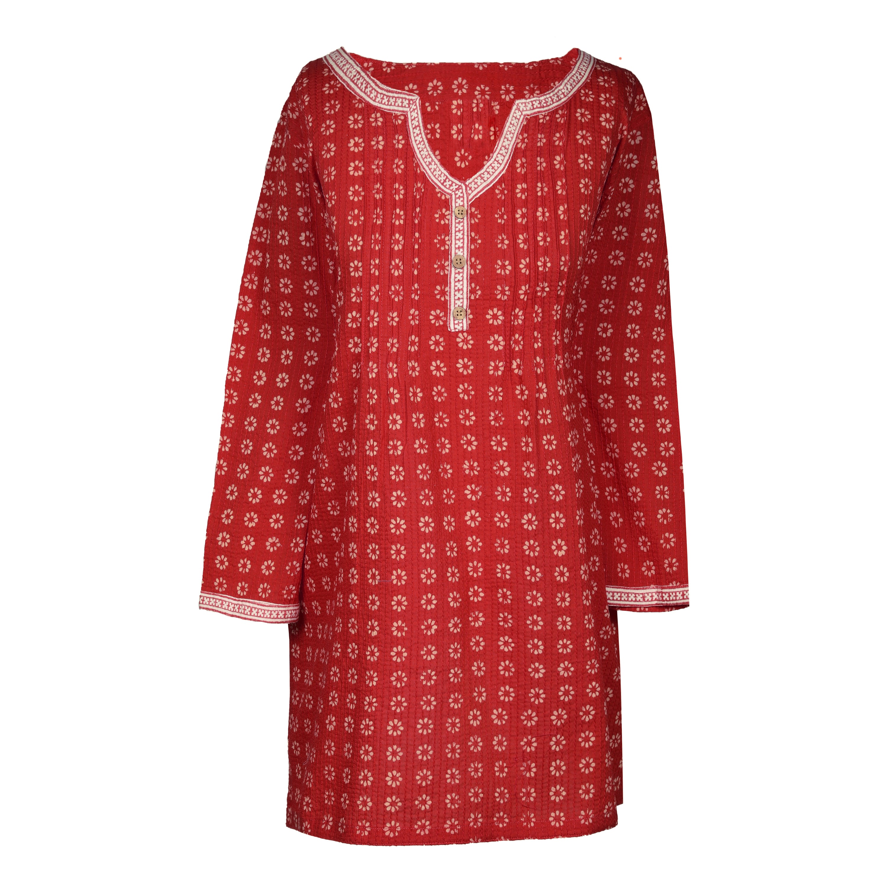 Manisha Red Hand Block Printed Cotton Tunic