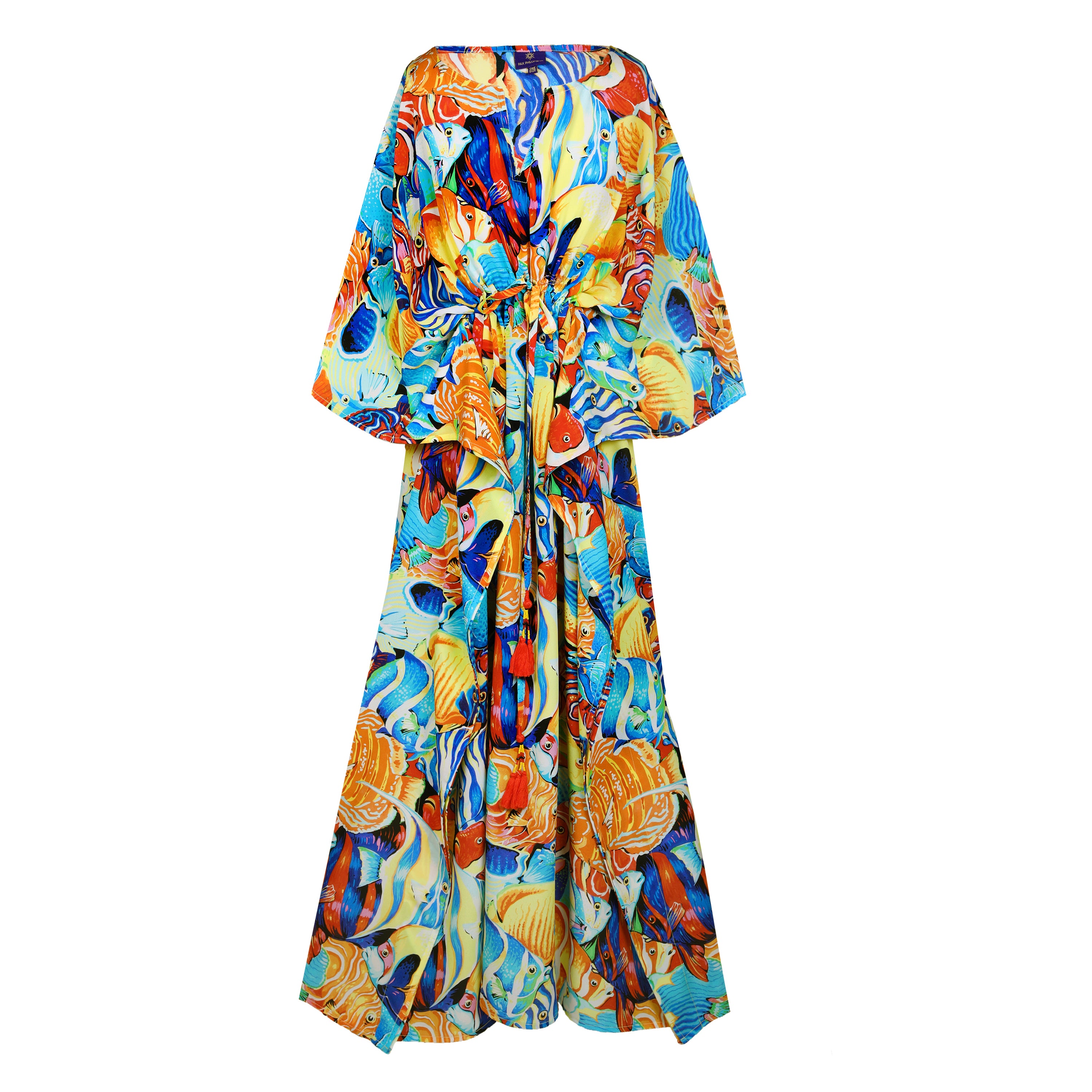 Mare Bello Italian Silk Maxi Kaftan Dress