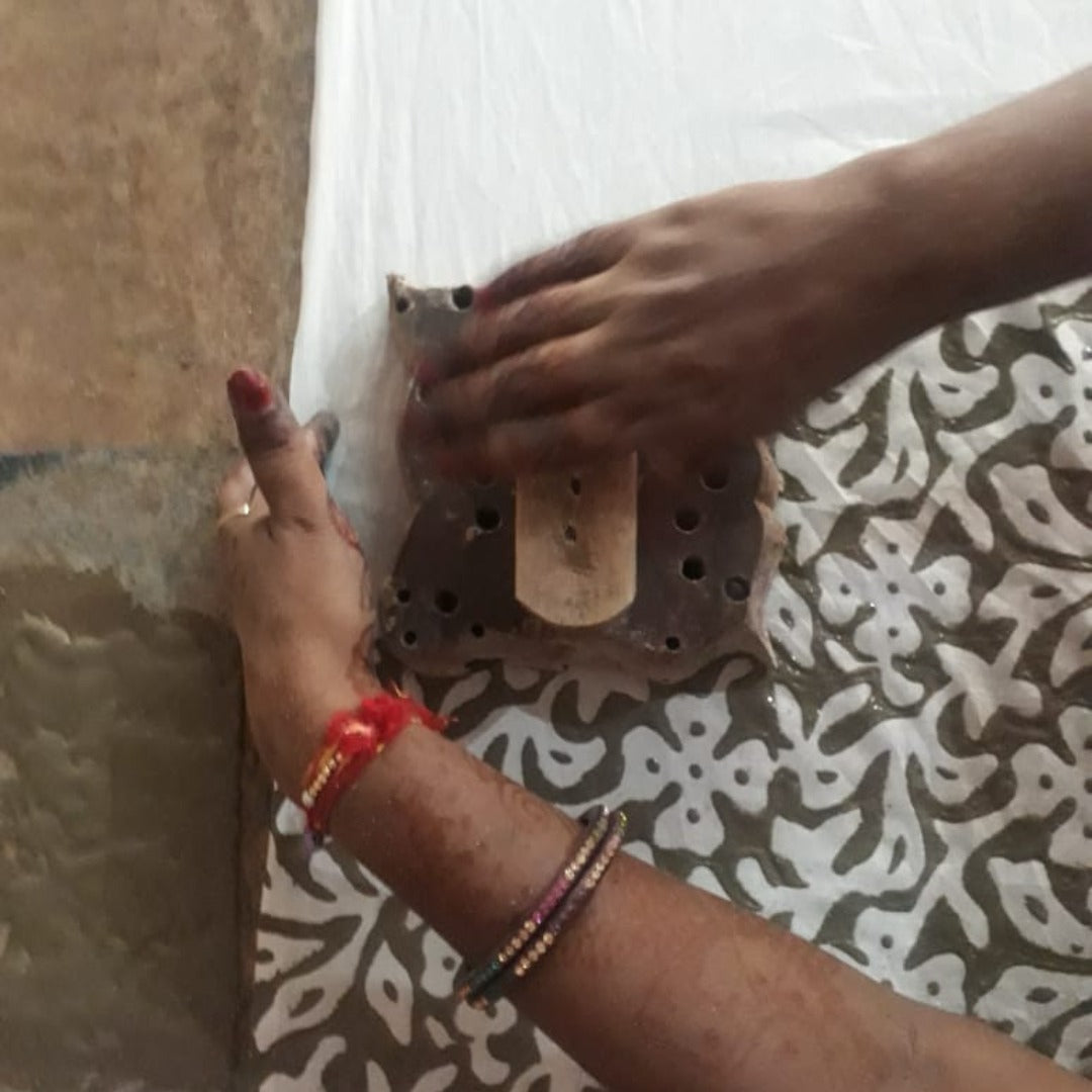 Block Printing Process for the Isadora Maxi Kaftan Dress