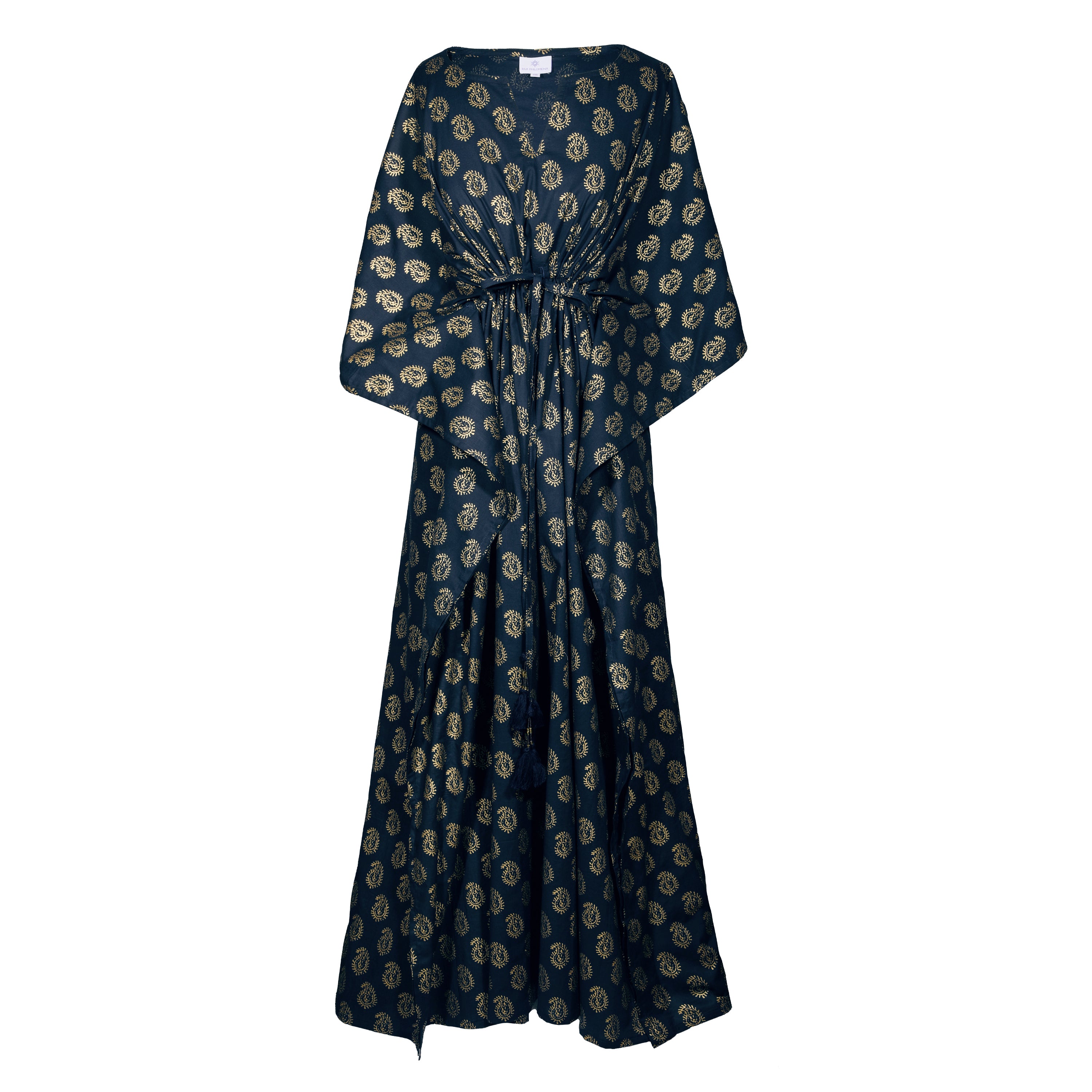 Nefertiti Navy Paisley Maxi Kaftan Dress