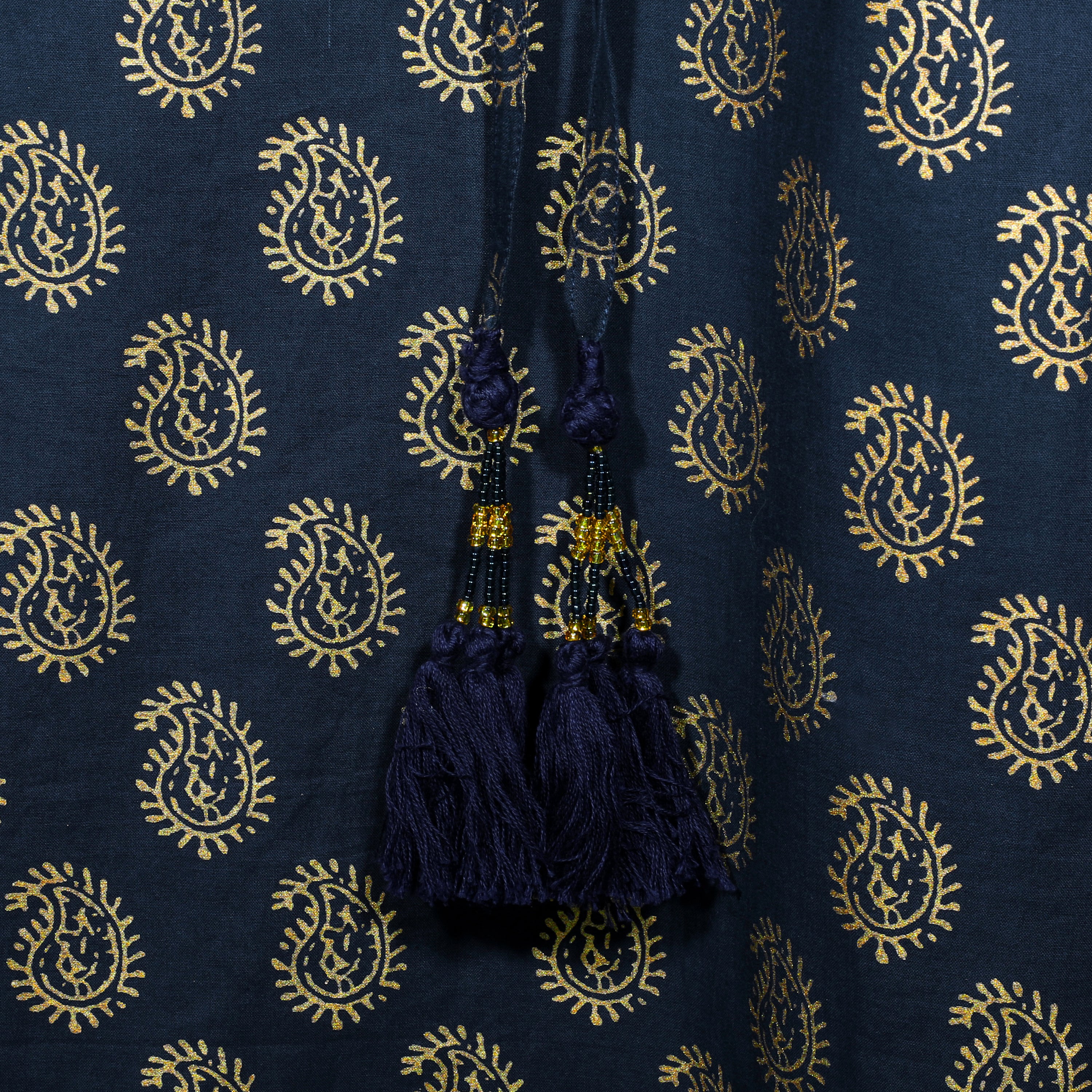 Nefertiti Navy Paisley Maxi Kaftan Dress