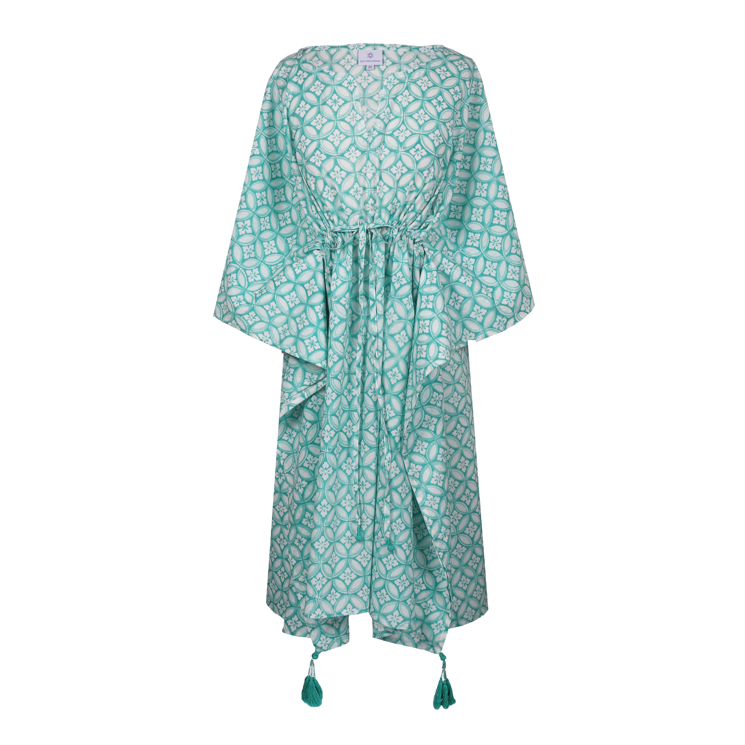 Nina Aqua Midi Kaftan Dress