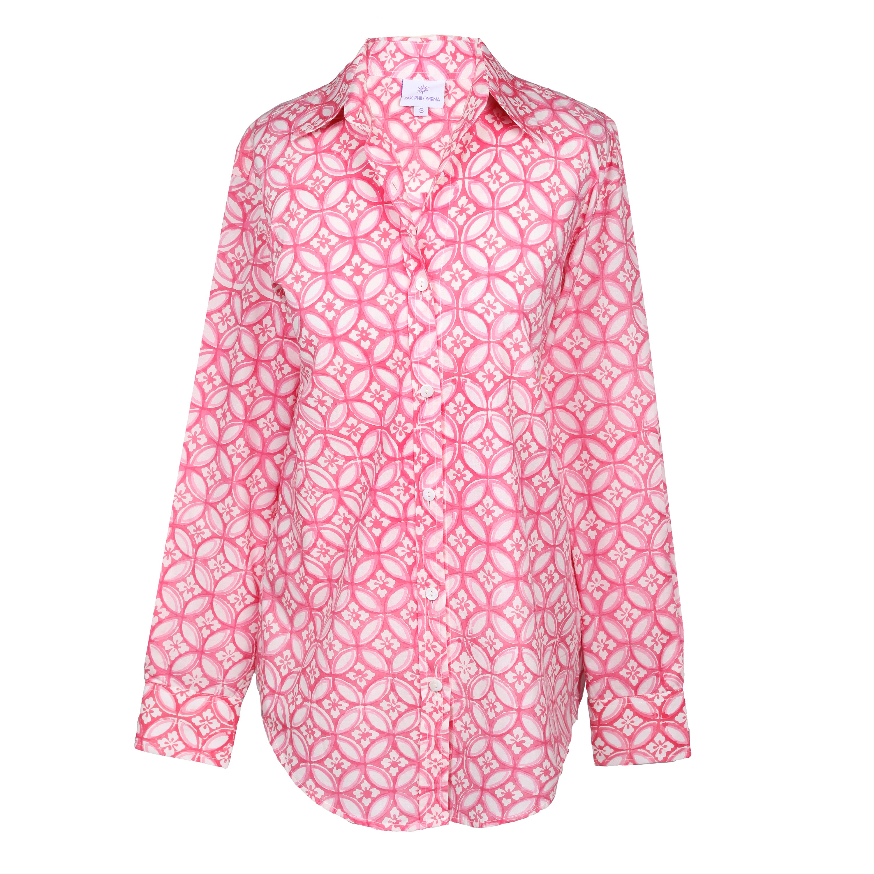 Nina Pink Women's Button Down Blouse