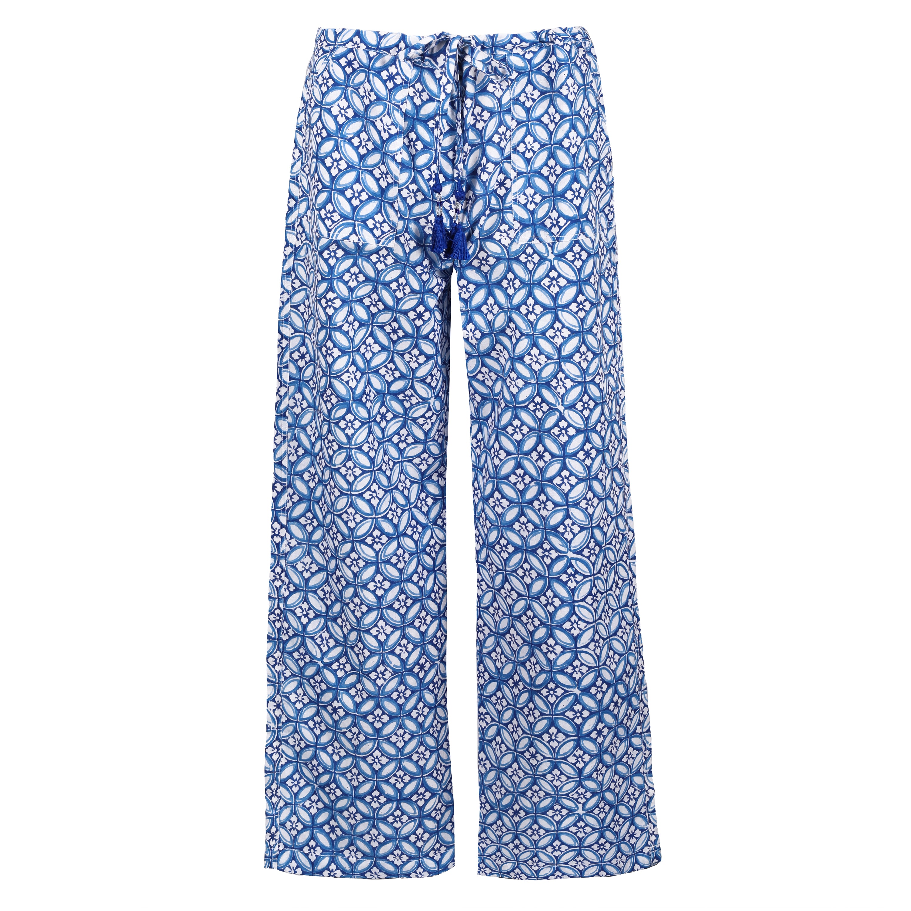 Nina Blue Cotton Lounge Pants AVAILABLE IN XXL