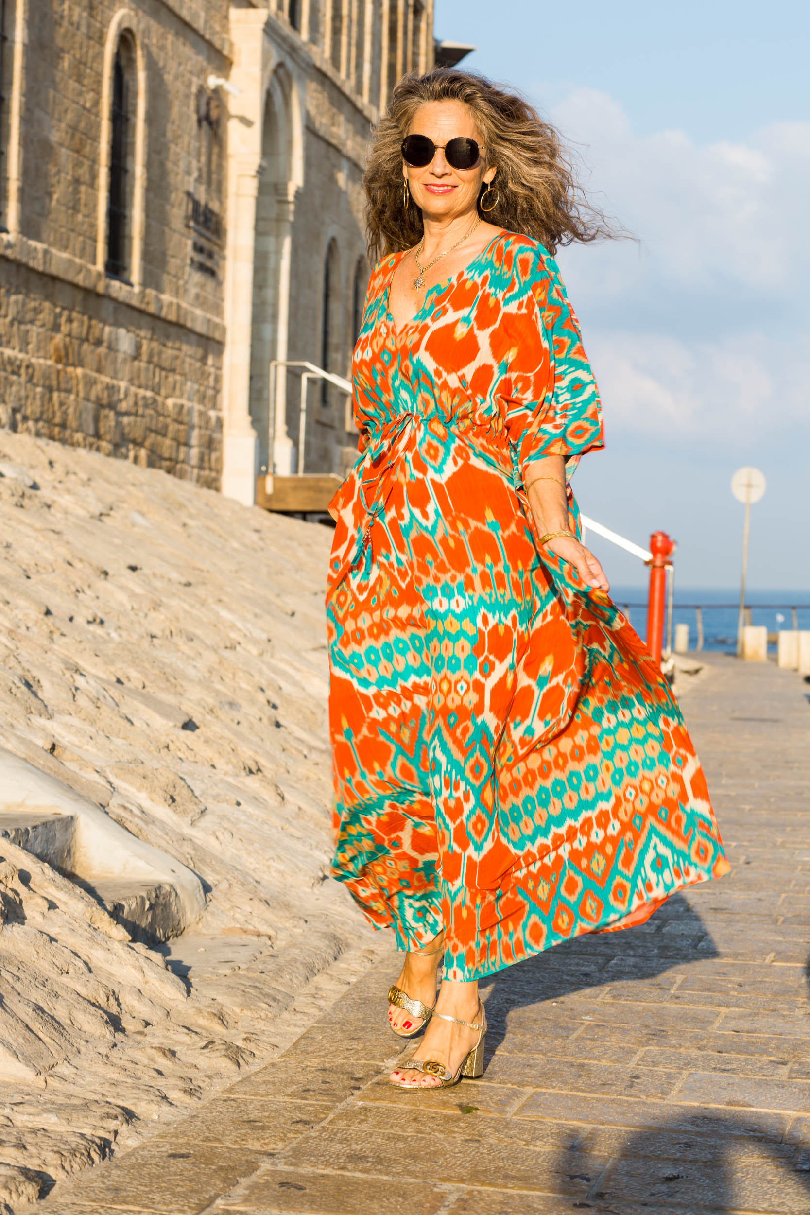 Bella Vita Italian Silk Maxi Kaftan Dress