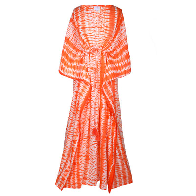 Orangina Needle Shibori Maxi Dress Hand Tie Dyed