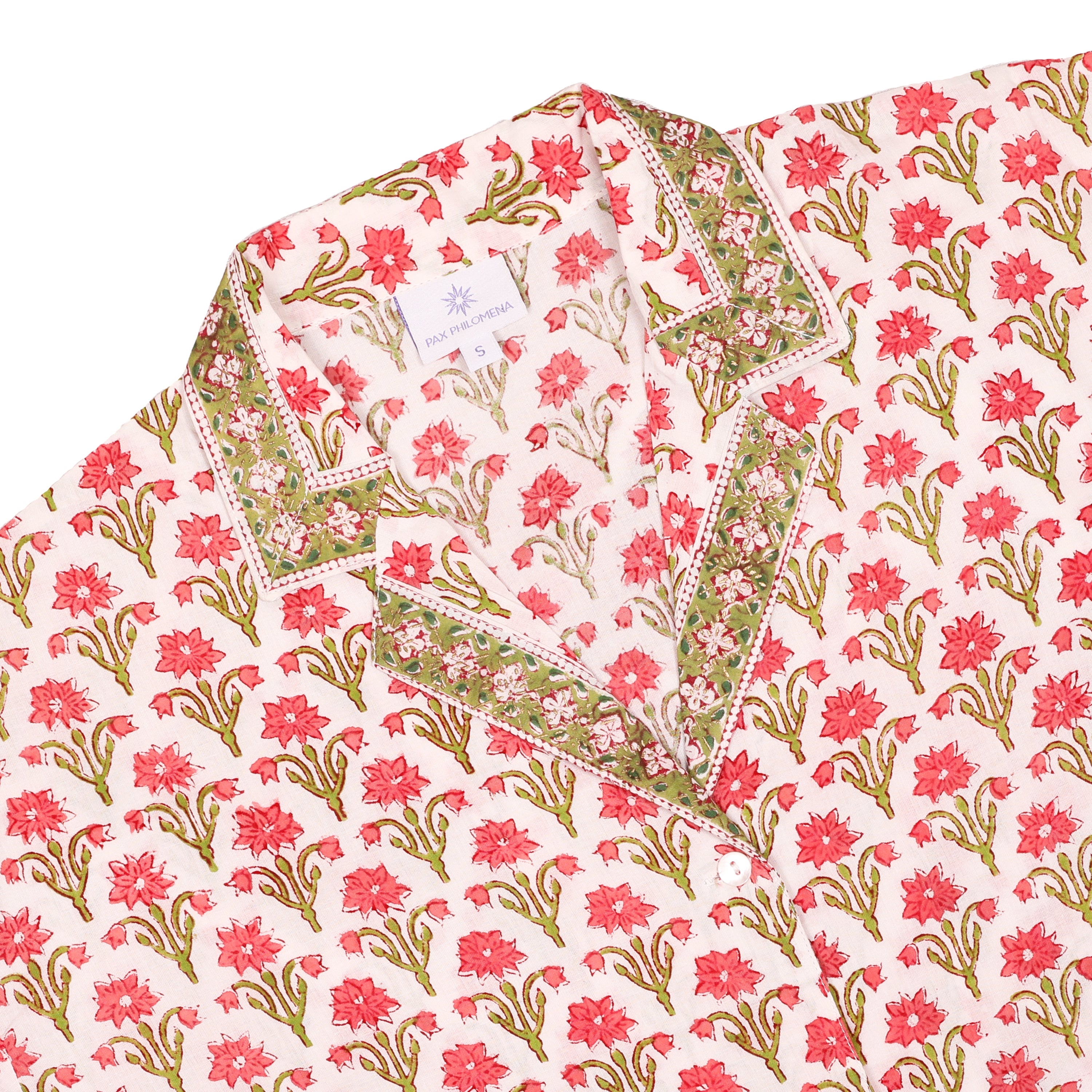 Priscilla Poppy Cotton Pajamas Long Sleeve