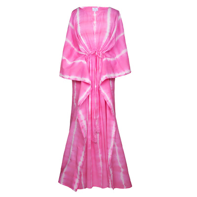 Pretty in Pink Tie Dye Maxi Kaftan Dress
