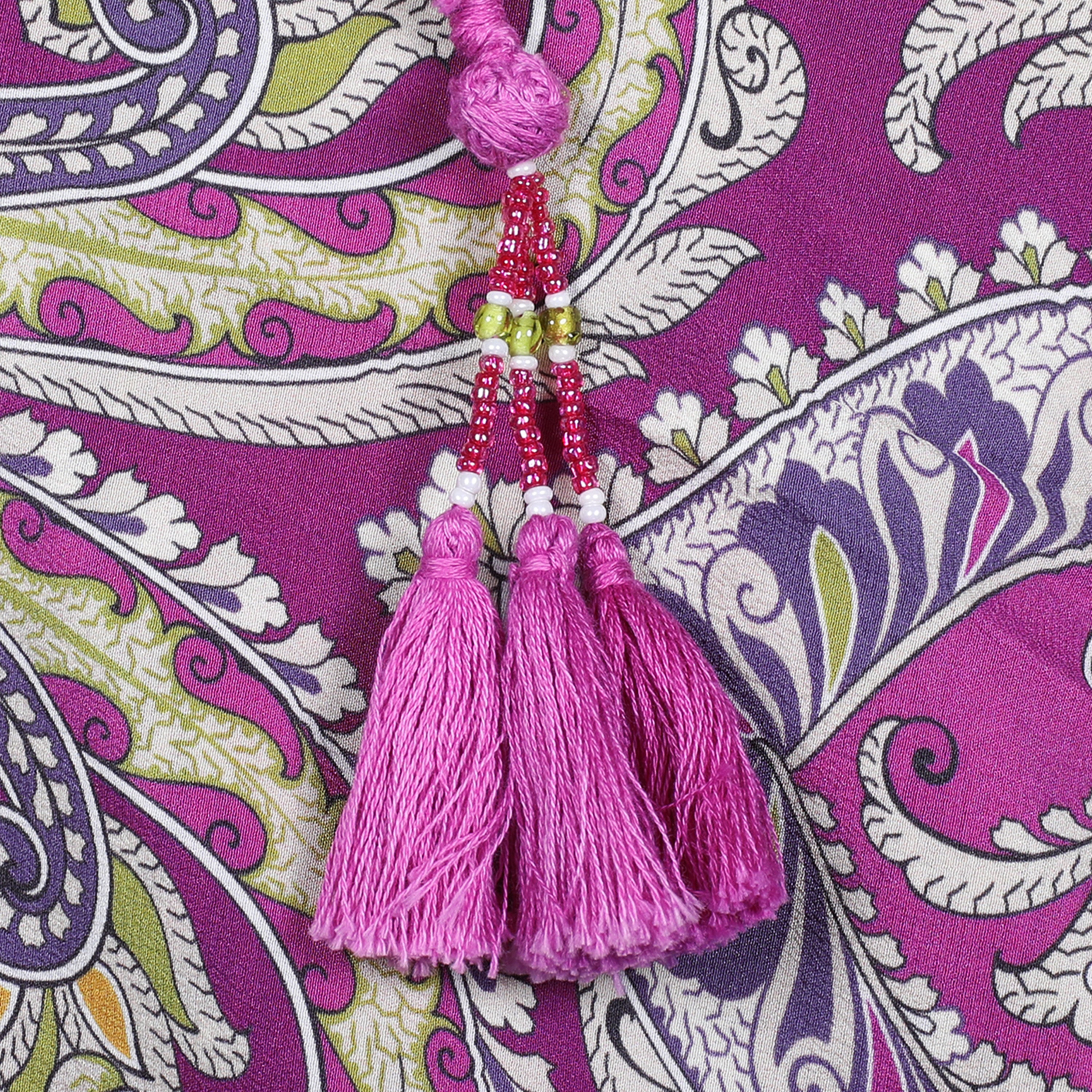 Purple Principessa Italian Silk Short Kaftan Dress