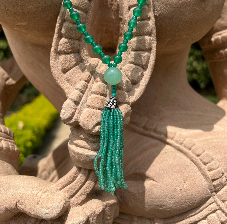 Semi Precious Green Onyx Mala