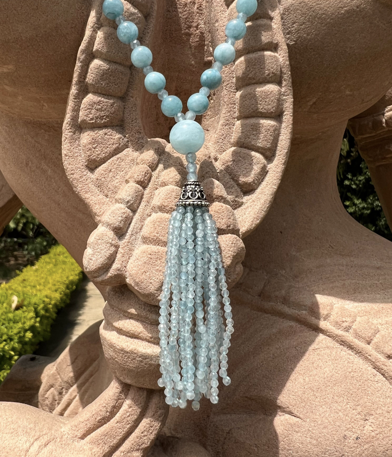 Semi Precious Aquamarine Mala