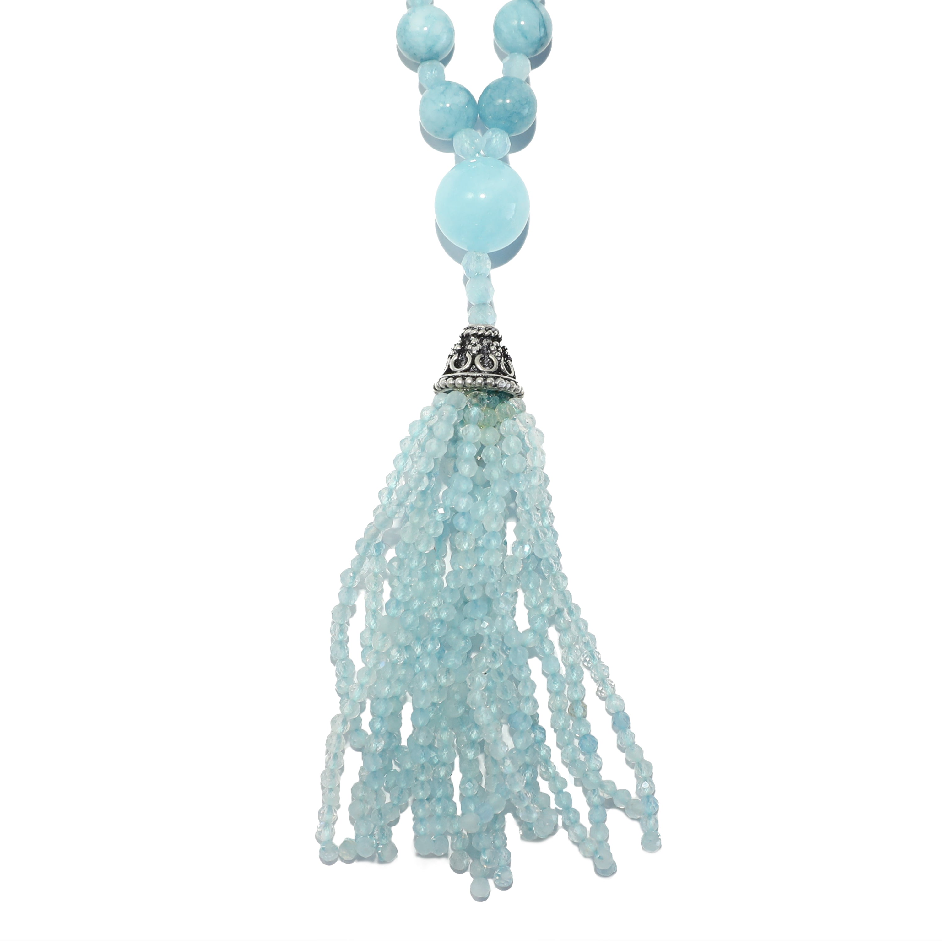 Semi Precious Aquamarine Mala