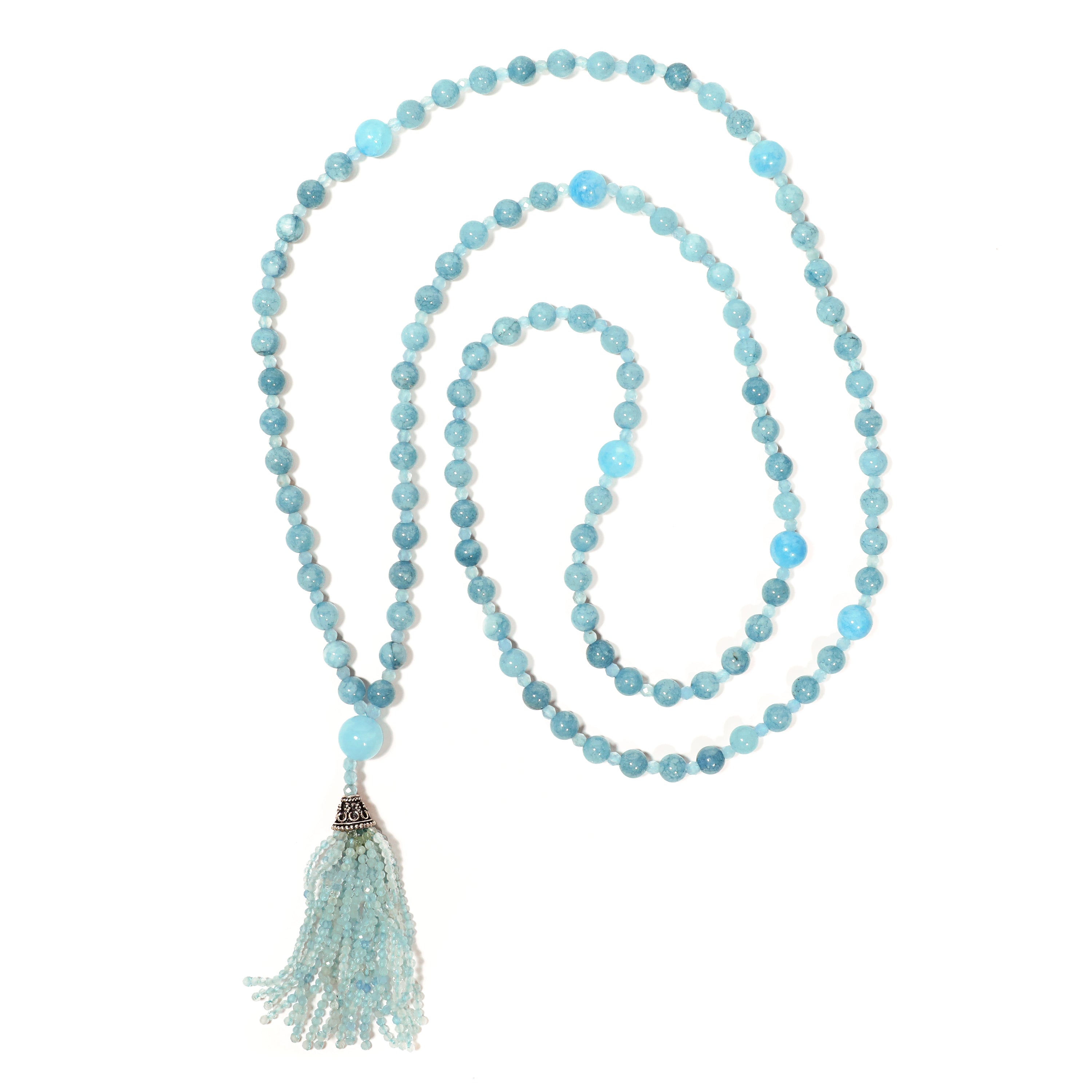 Semi Precious Aquamarine Mala