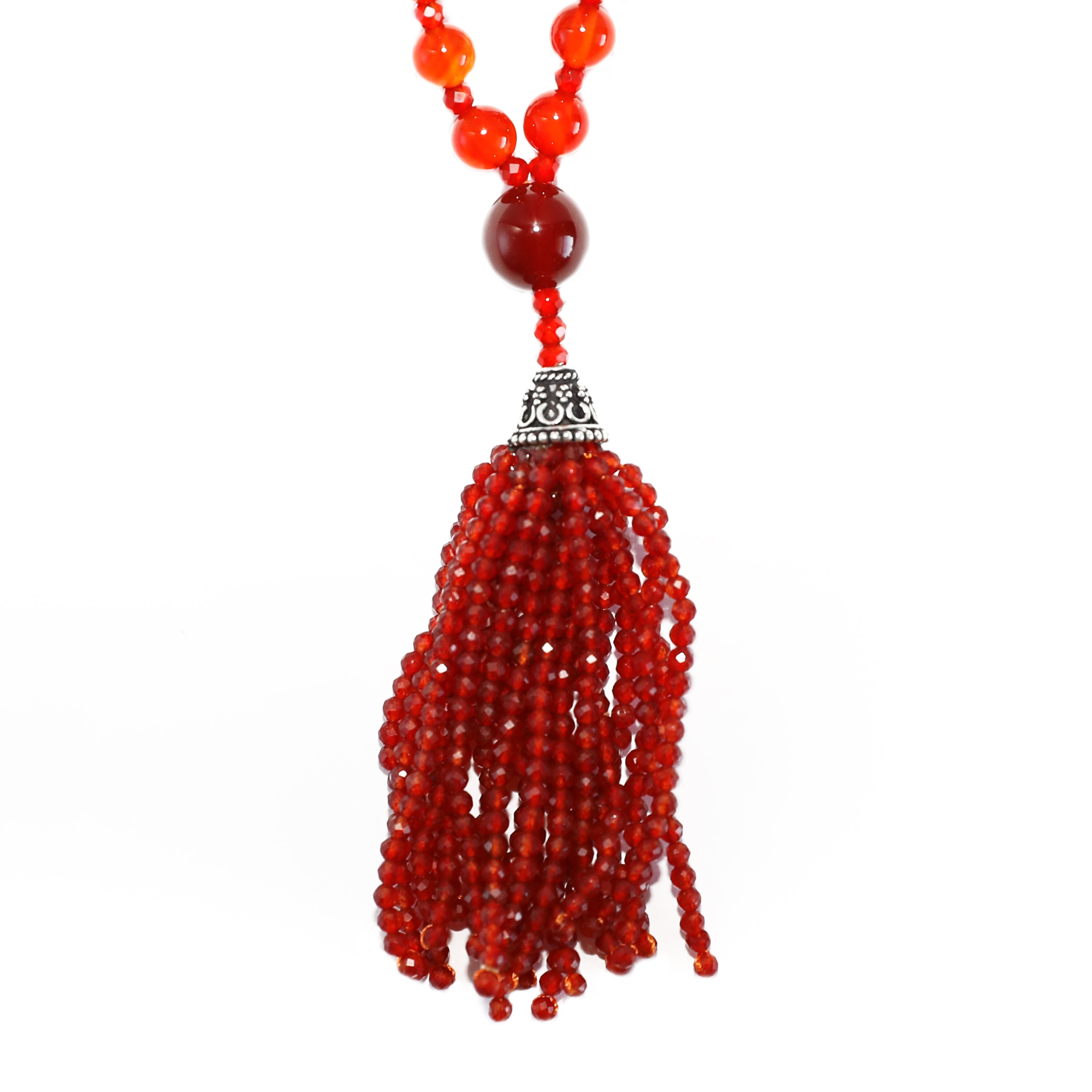 Semi Precious Carnelian Mala Necklace