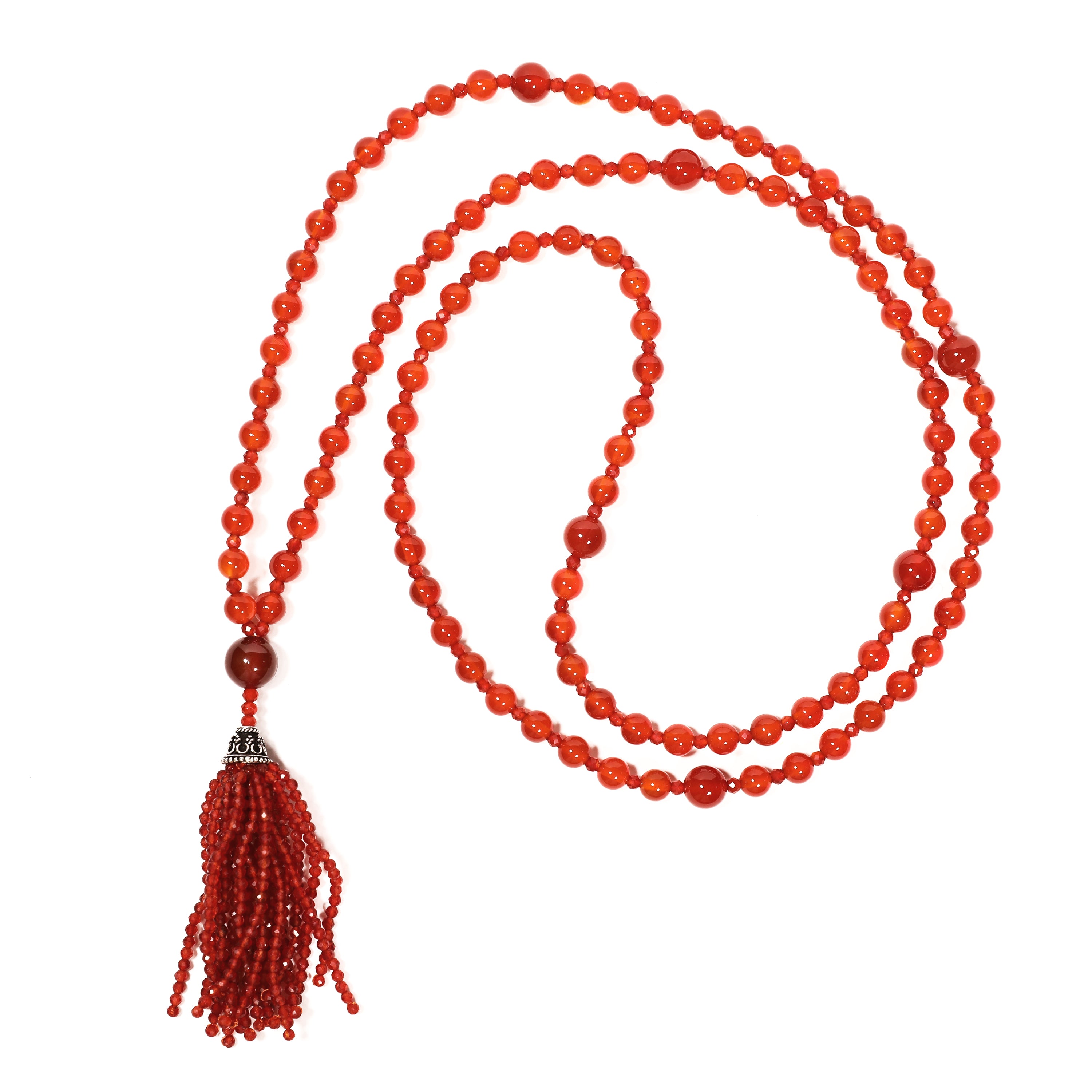 Semi Precious Carnelian Mala Necklace