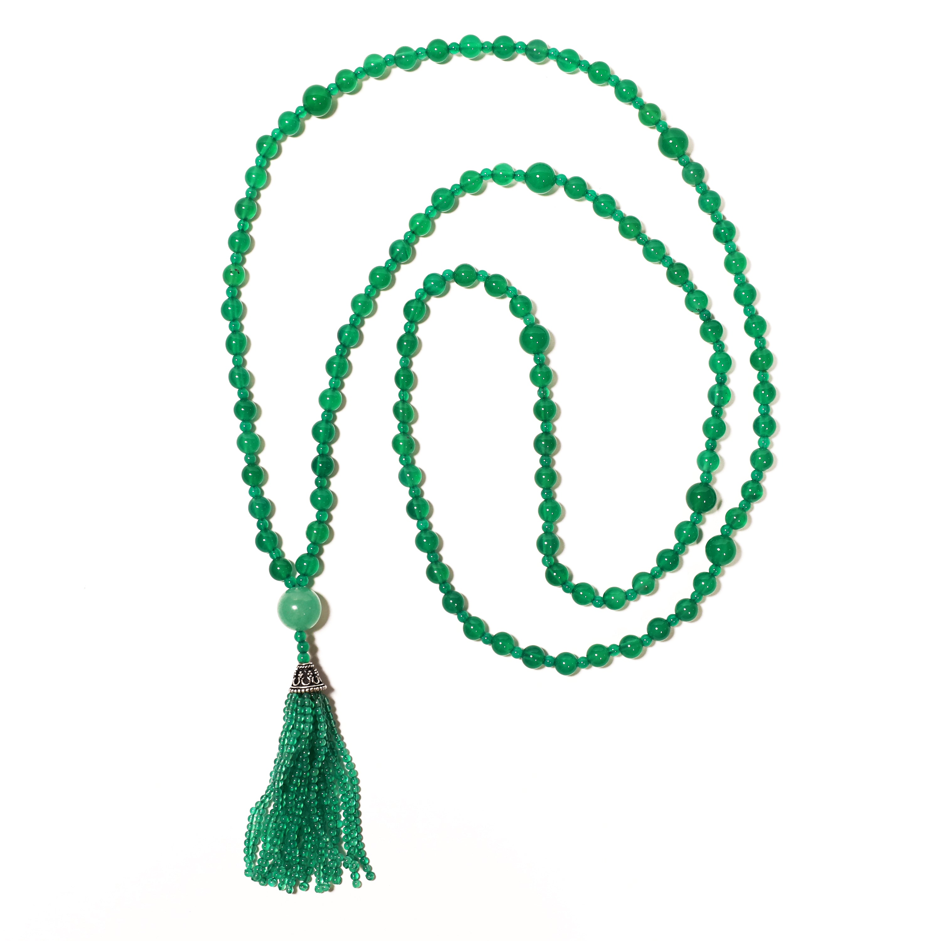 Semi Precious Green Onyx Mala