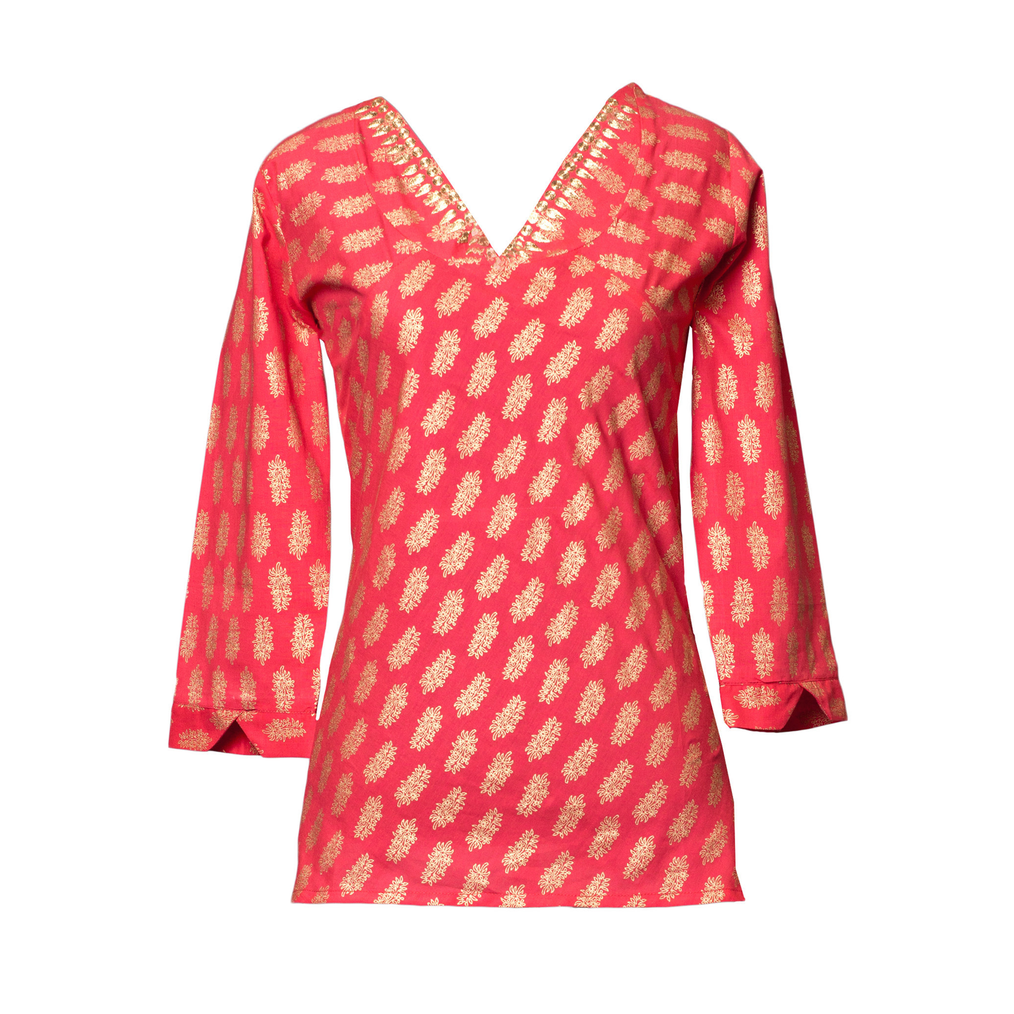 Sheba Coral Metallic Blouse