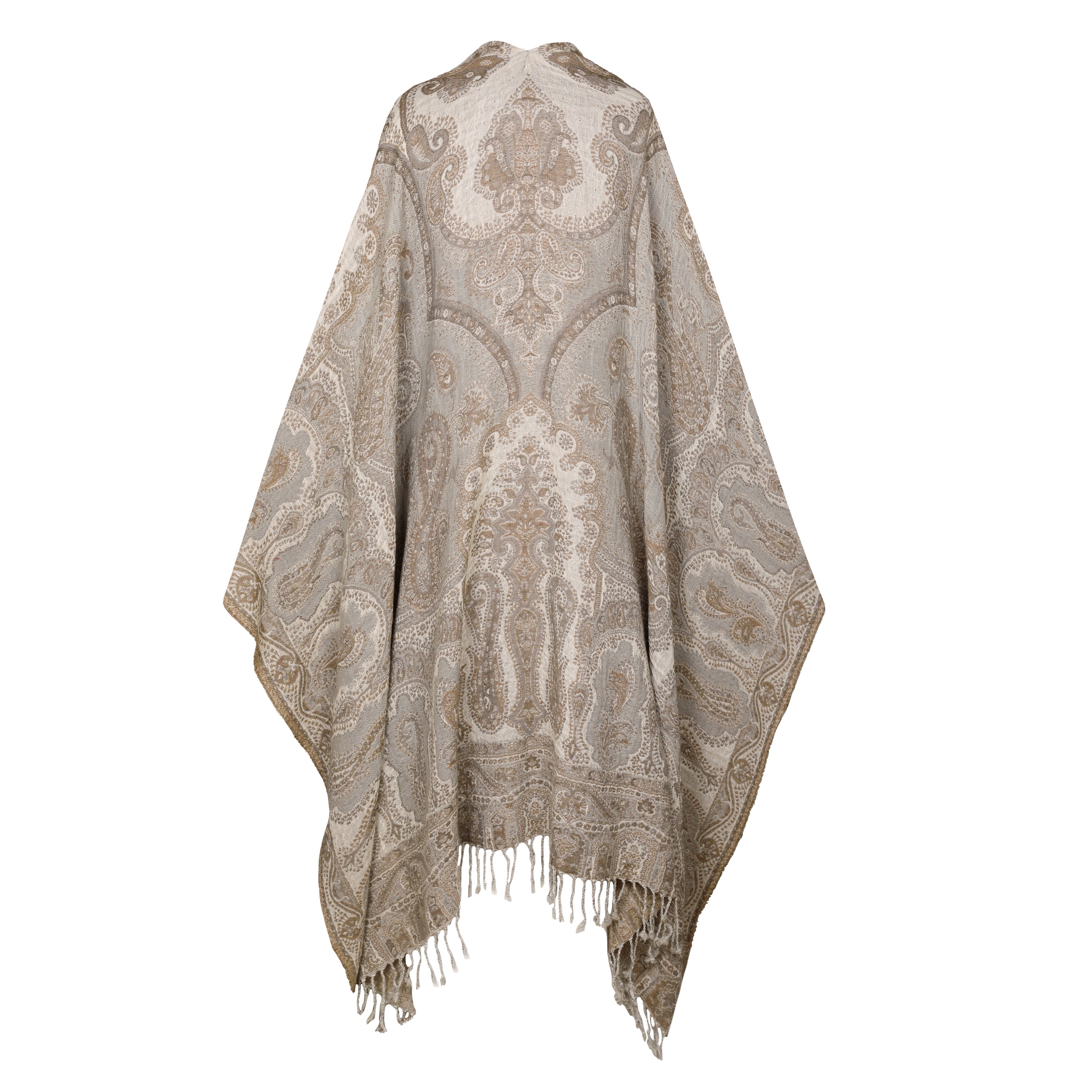 Brunellino Paisley Boiled Wool Poncho