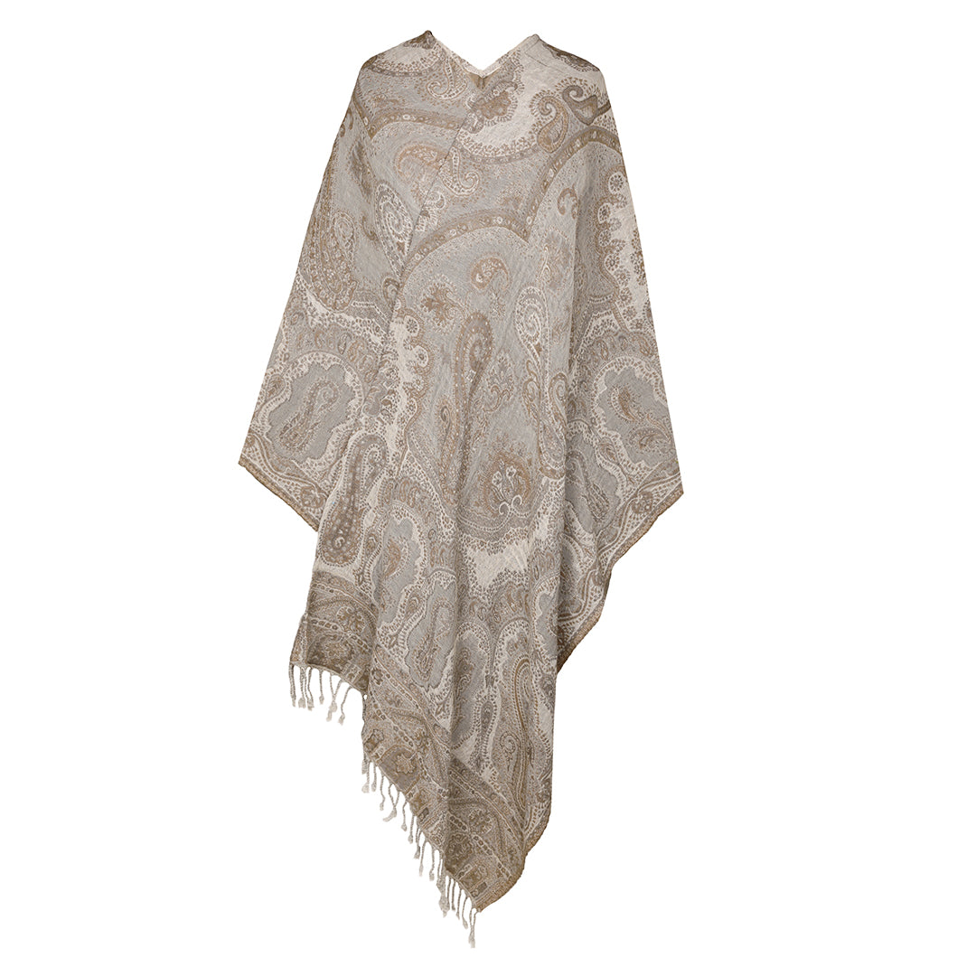 Brunellino Paisley Boiled Wool Poncho