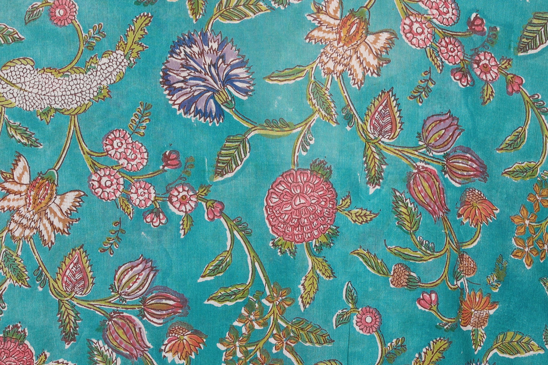 teal block printed floral maxi kaftan dress by pax philomena with intricate border and adjustable drawstring waist with intricate tassels