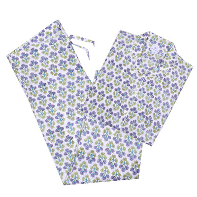 Lavendar floral Cotton pajama long sleeve