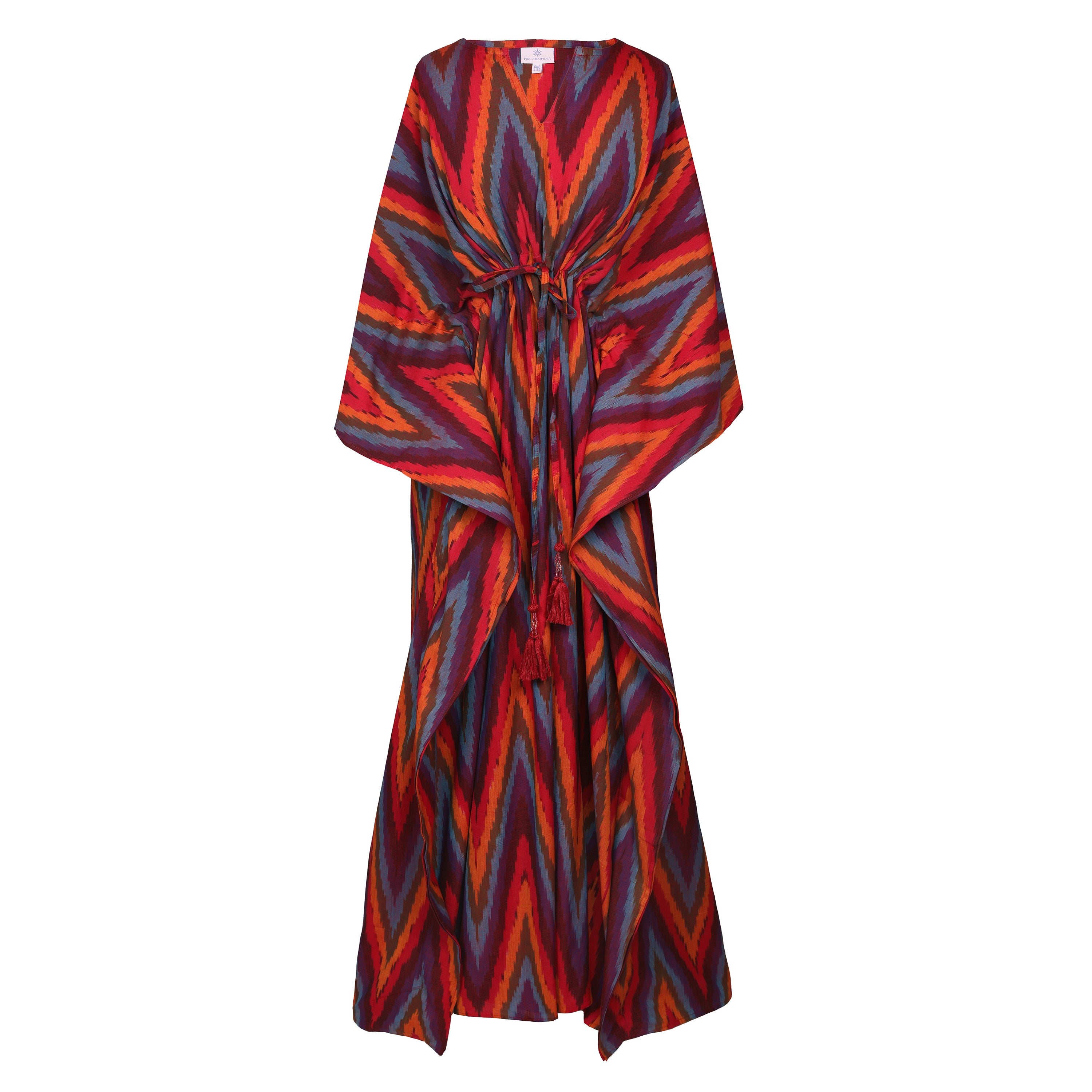 Xanadu Zig Zag Ikat Maxi Kaftan Dress