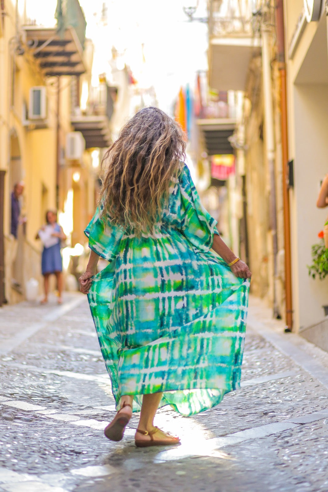 Italian Silk Serenity Maxi Kaftan Dress