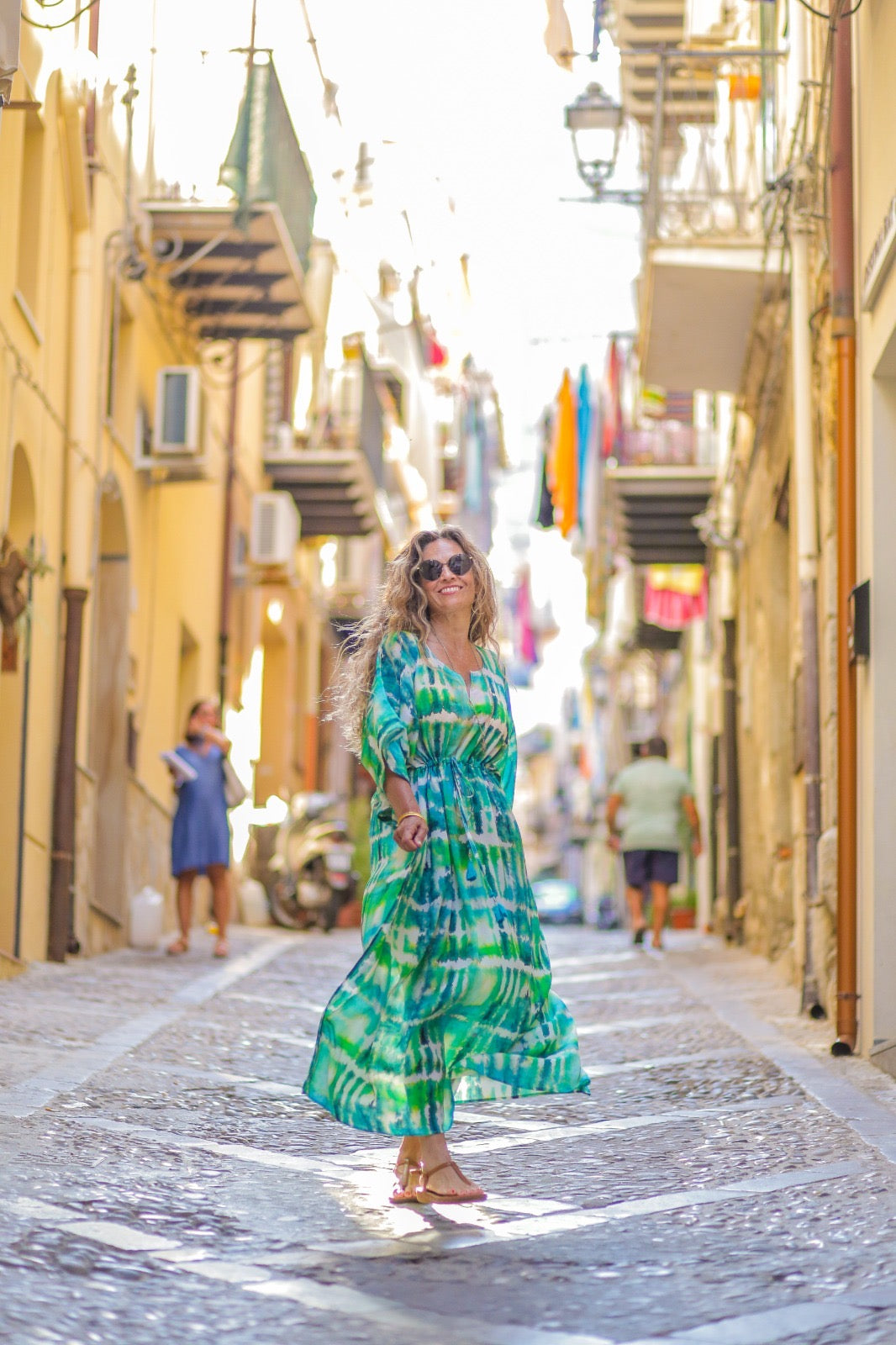 Italian Silk Serenity Maxi Kaftan Dress
