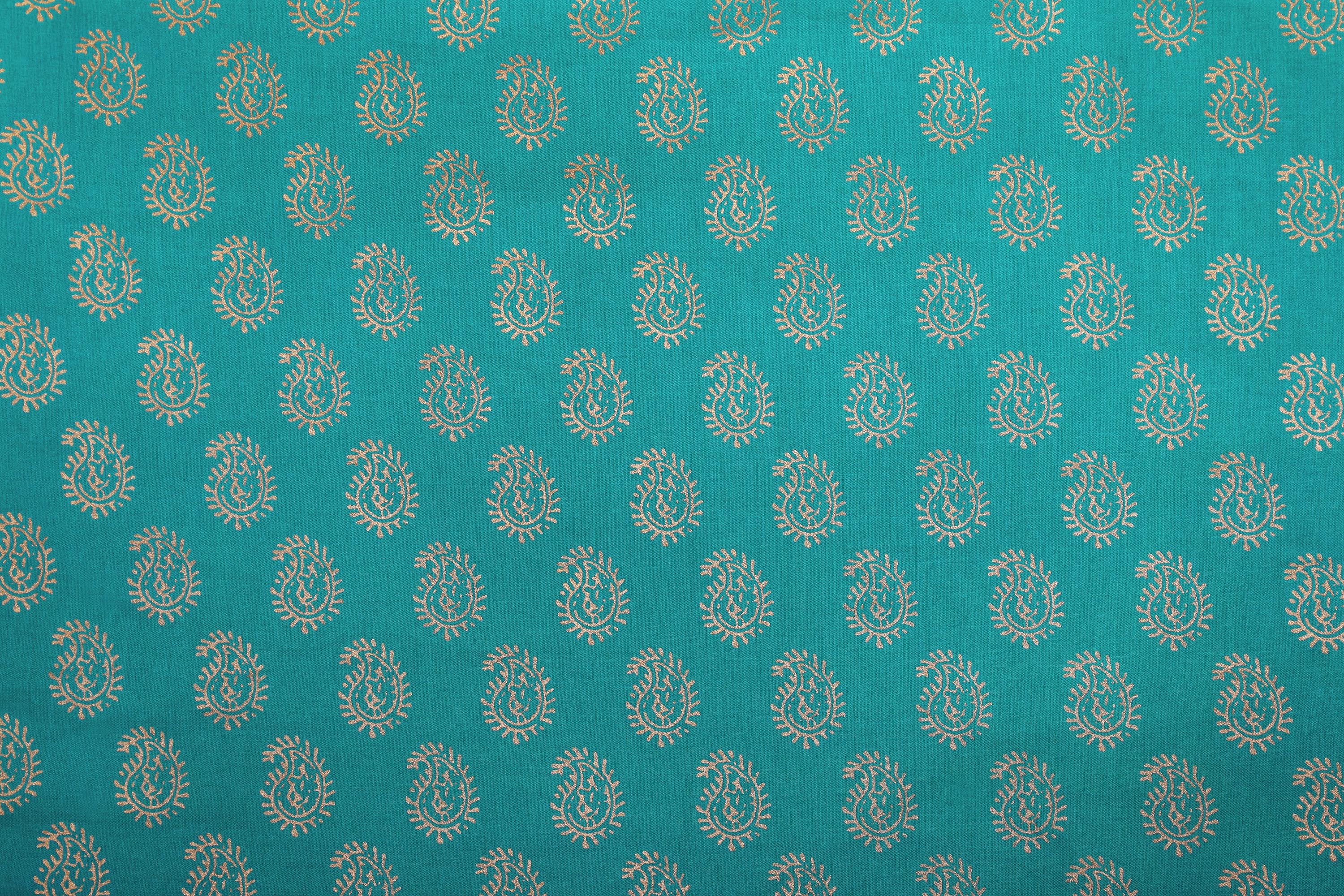 Meera Turquoise Paisley Maxi Kaftan Dress