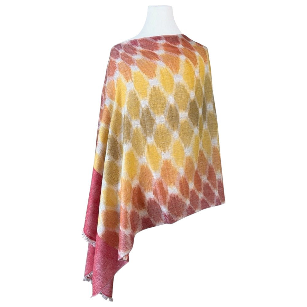 Swaraj Sunset Ikat Pashmina Shawl One of a Kind