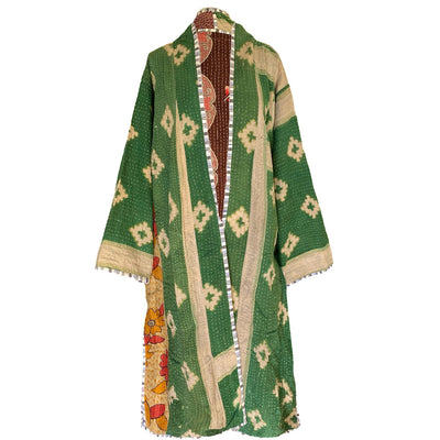 Nepal Vintage Cotton Kantha Coat One of a Kind