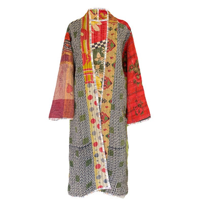 Rera Cotton Vintage Quilted Kantha Coat ONE OF KIND