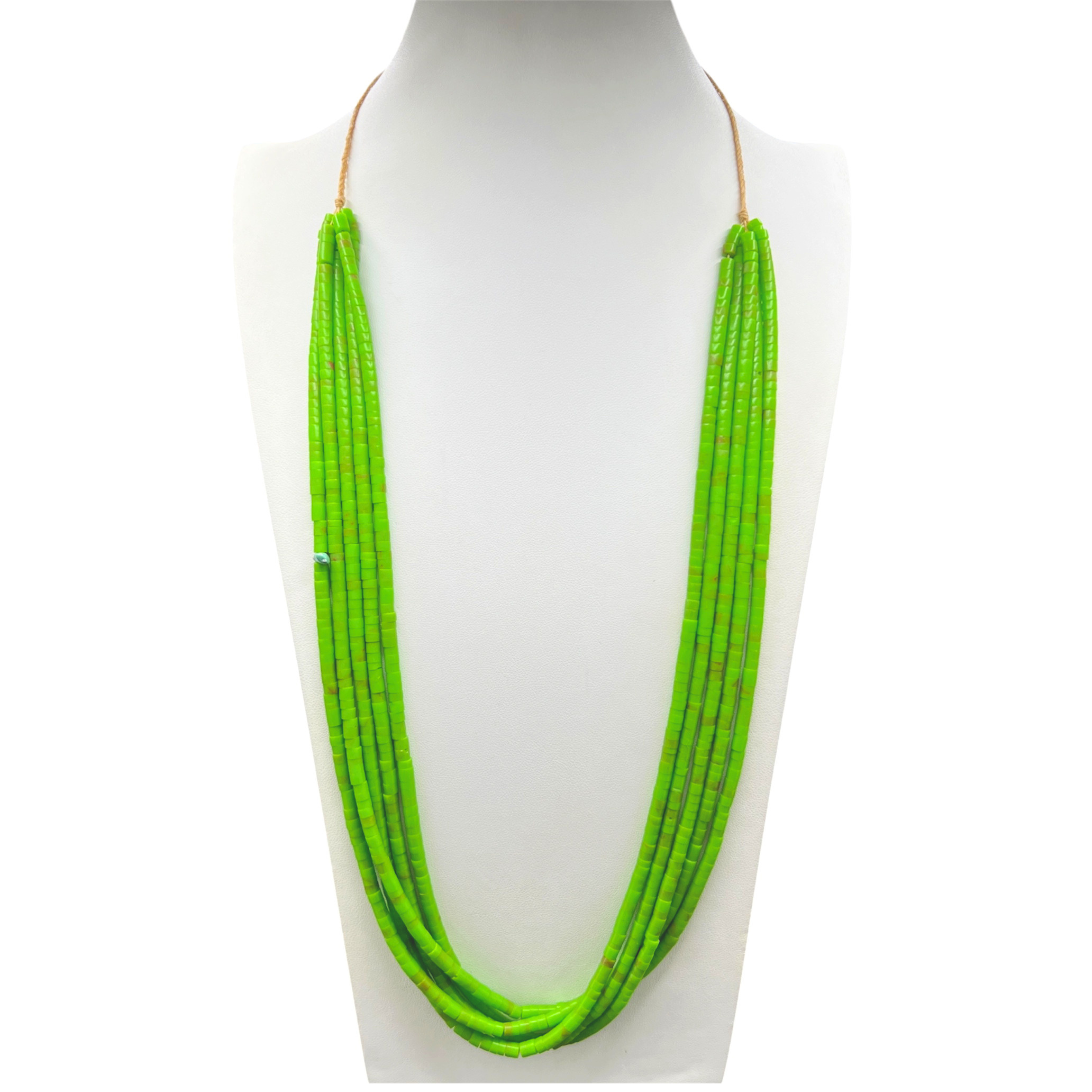 Gaspeite Heishi Five Strand Necklace Santo Domingo Pueblo