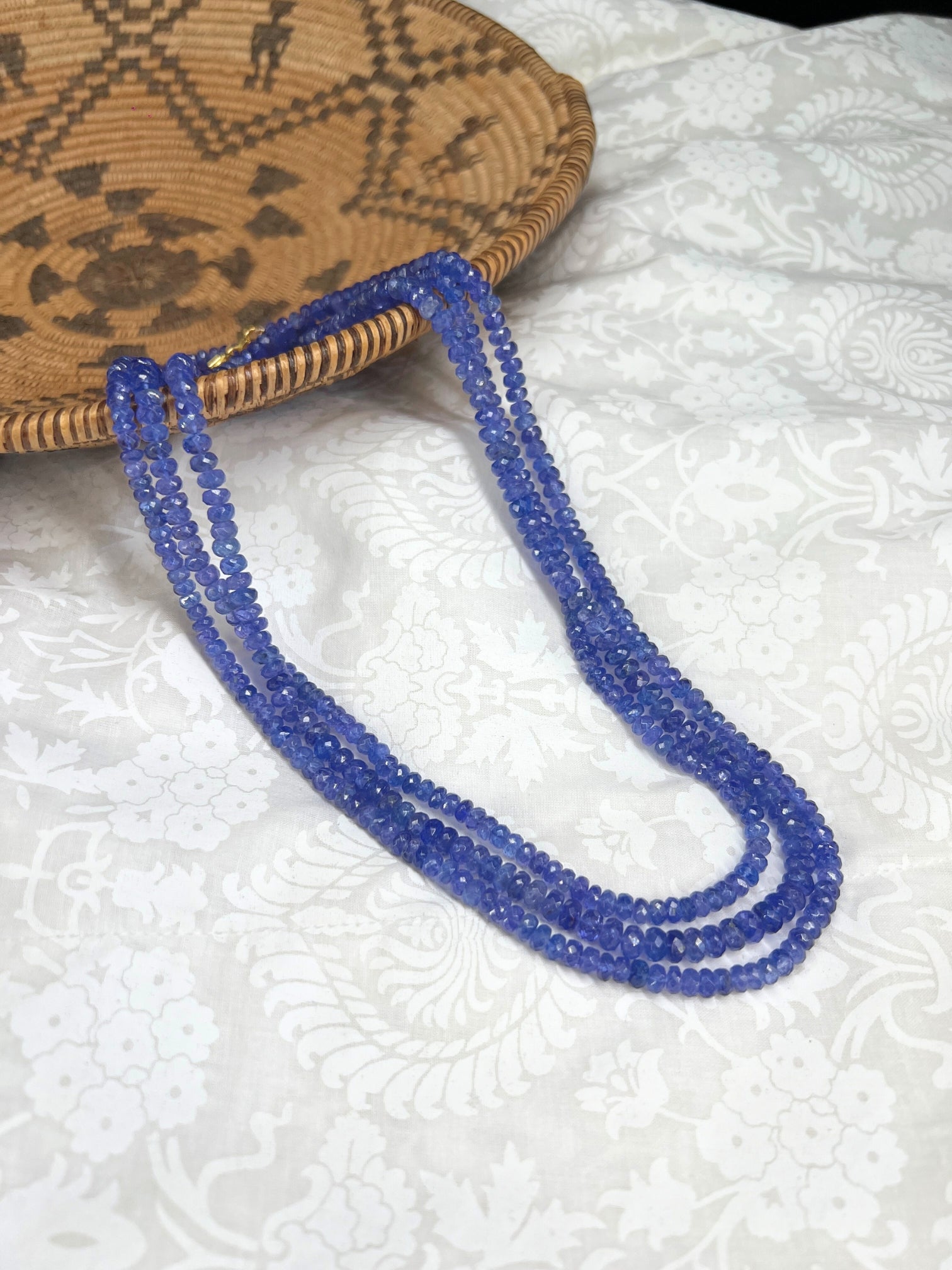 Rare Faceted Tanzanite Long Necklace
