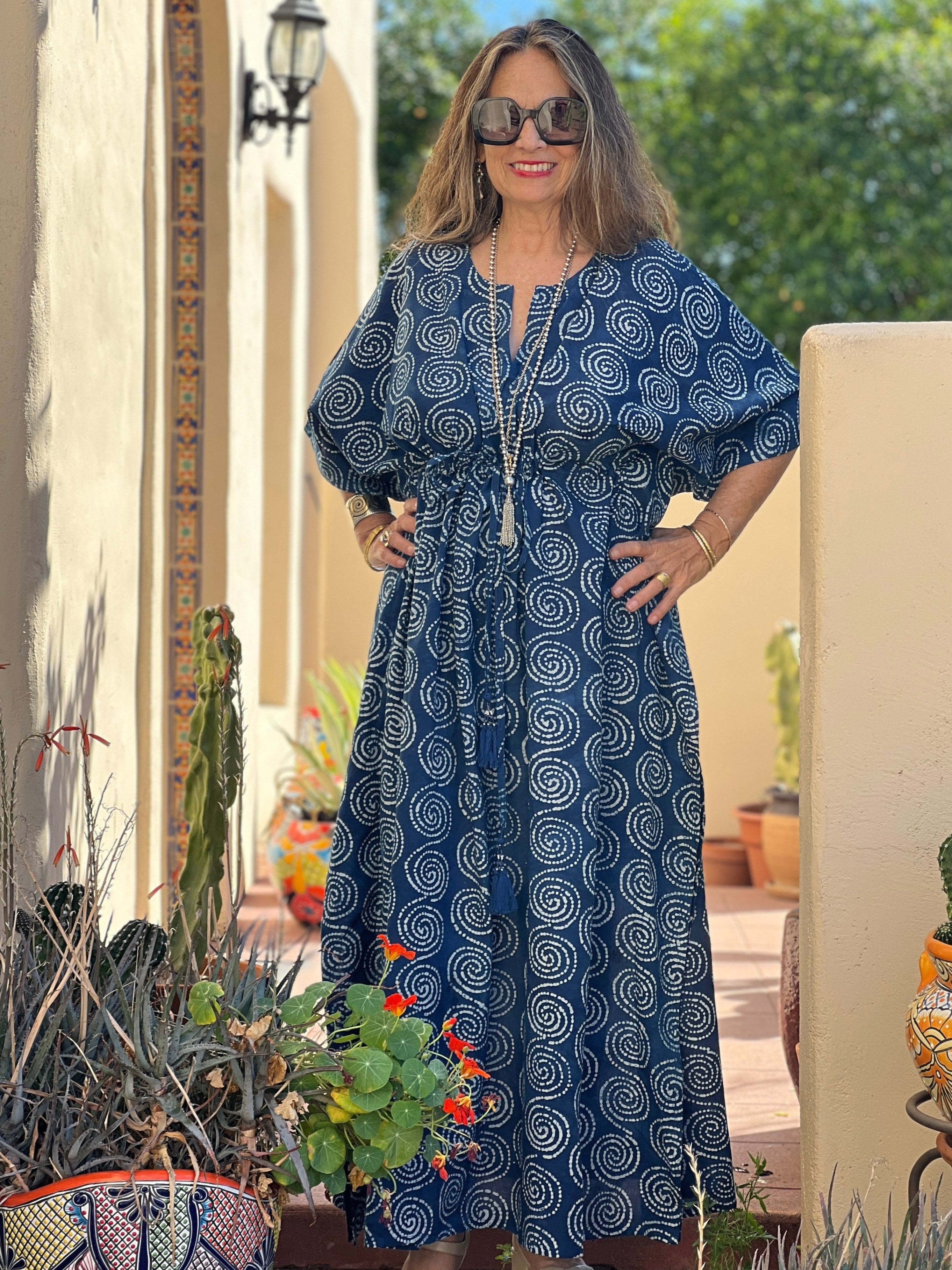 Karma Indigo Maxi Kaftan Dress