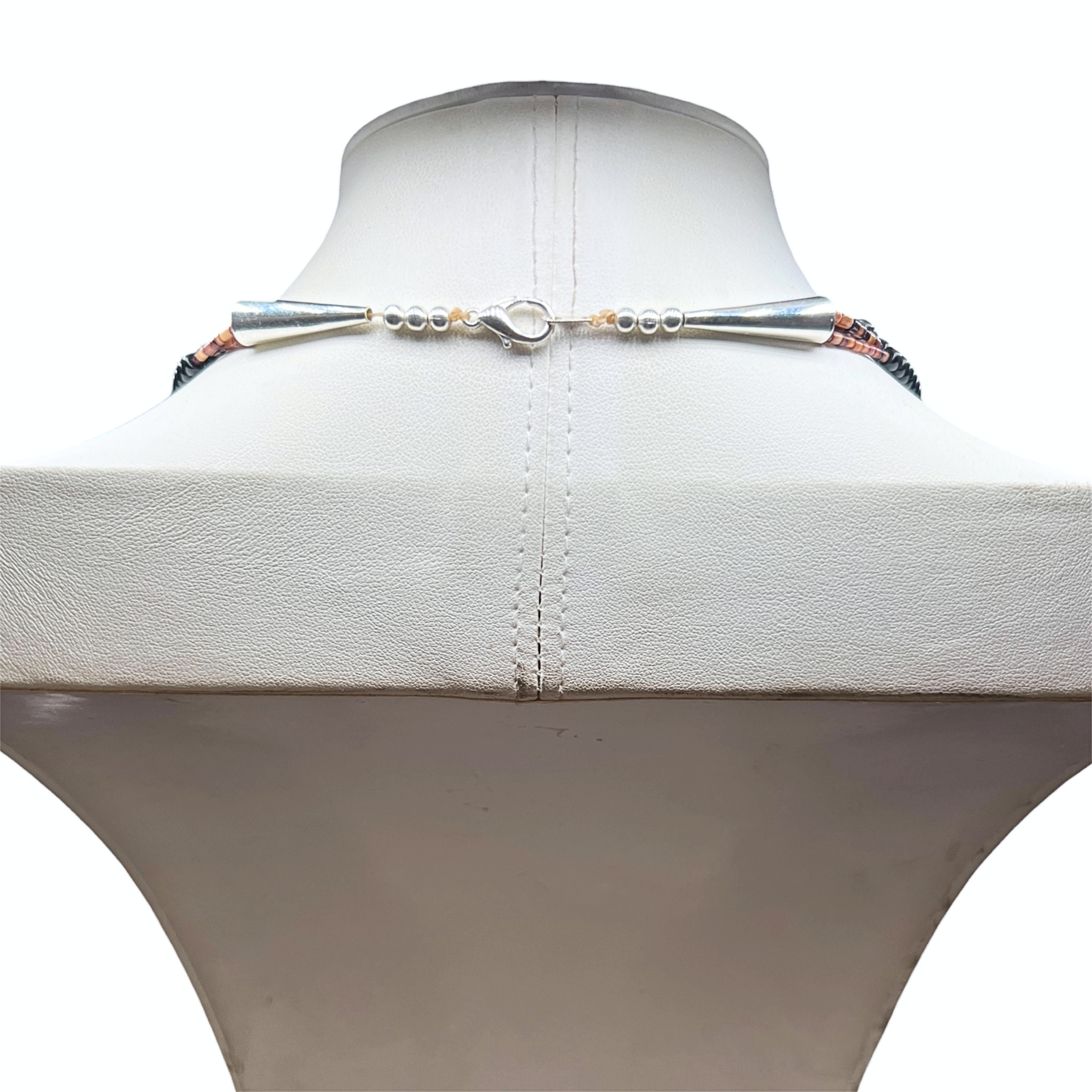 Coral and Black Jet Heishi Necklace Santo Domingo