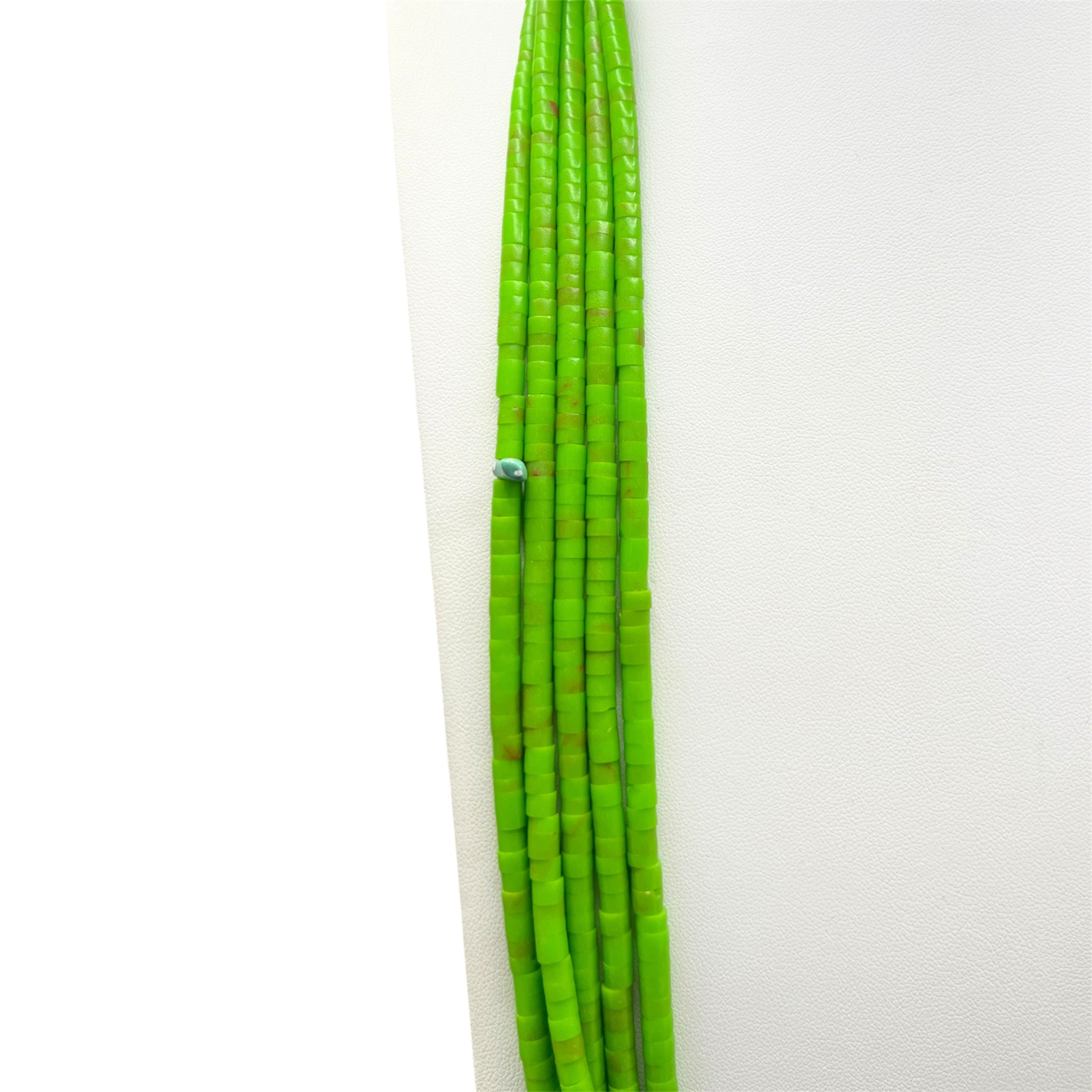 Gaspeite Heishi Five Strand Necklace Santo Domingo Pueblo