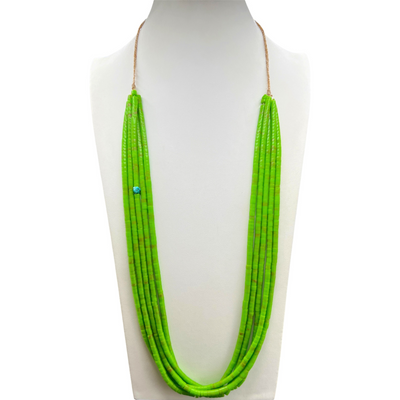 Gaspeite Heishi Five Strand Necklace Santo Domingo
