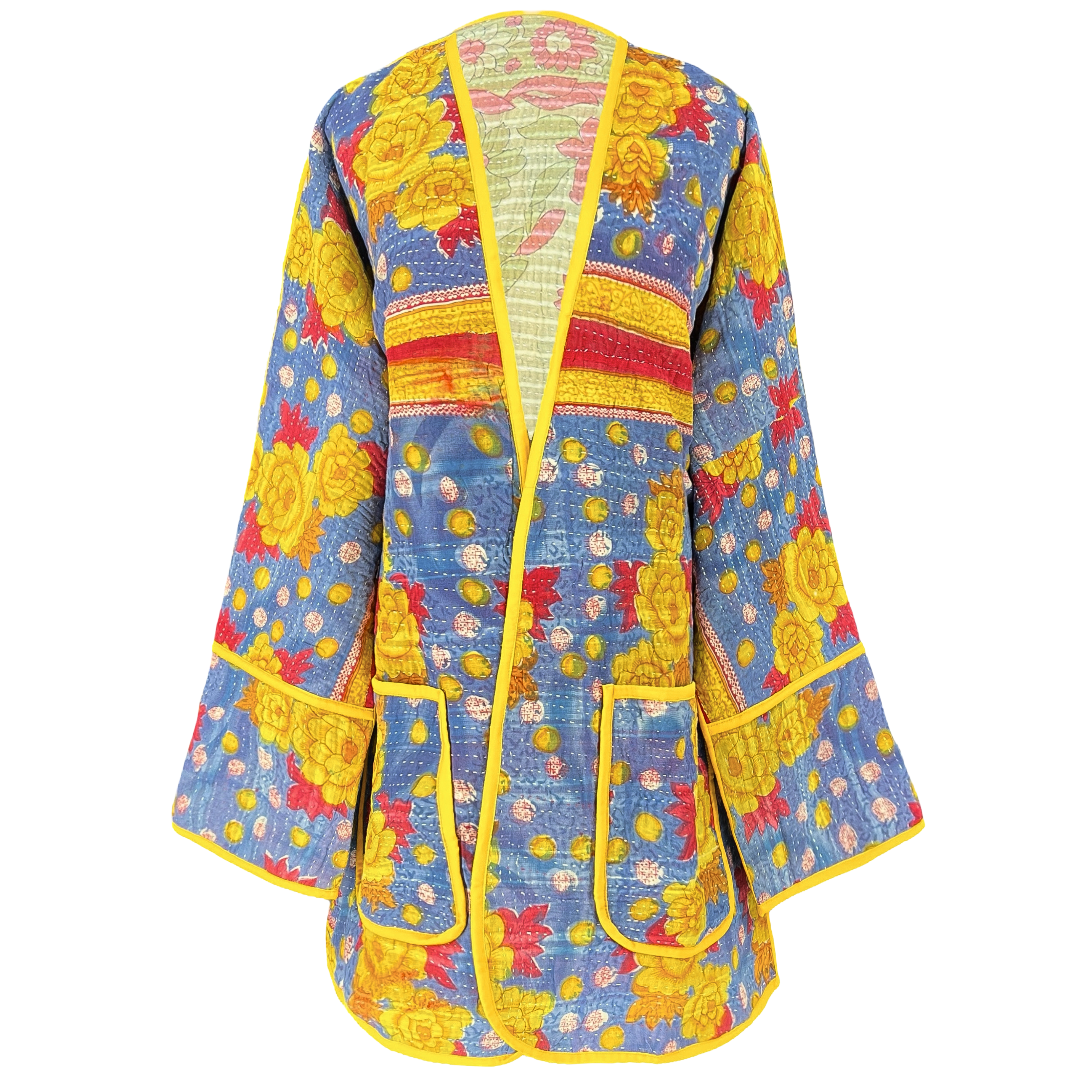 Ashwem Cotton Kantha Coat One of a Kind