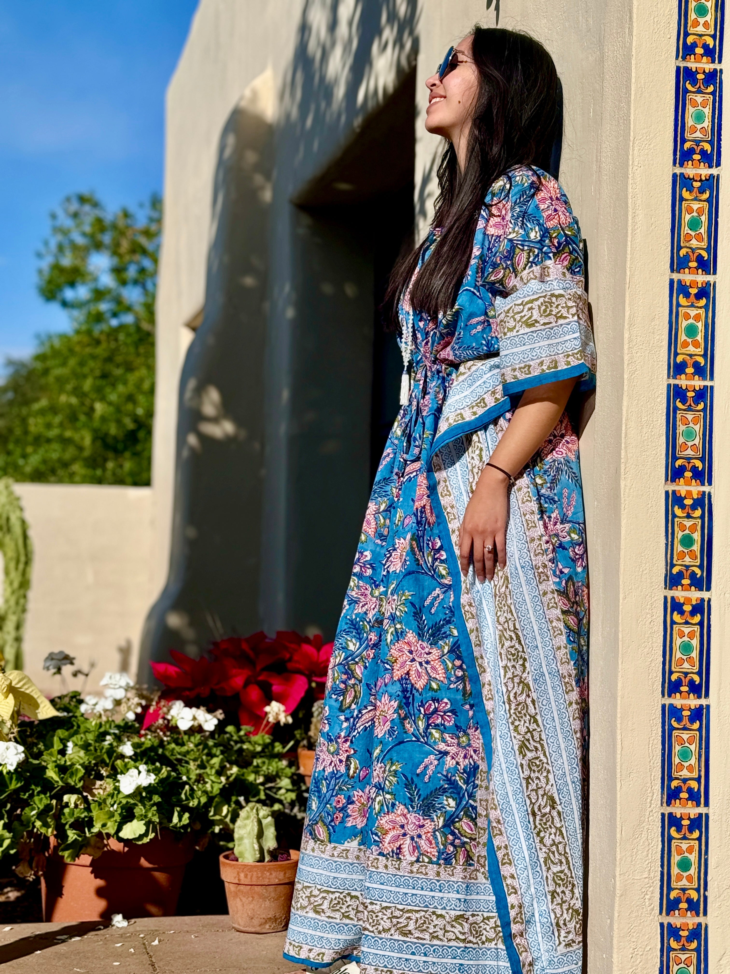 Moorea Floral Maxi Kaftan Dress