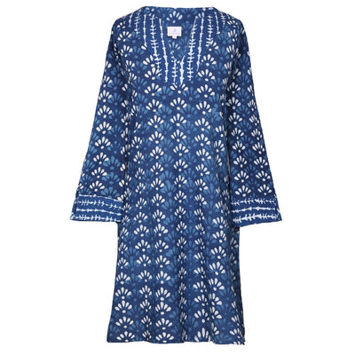 Mary Natural Indigo Dyed Block Printed Tunic Store Credit