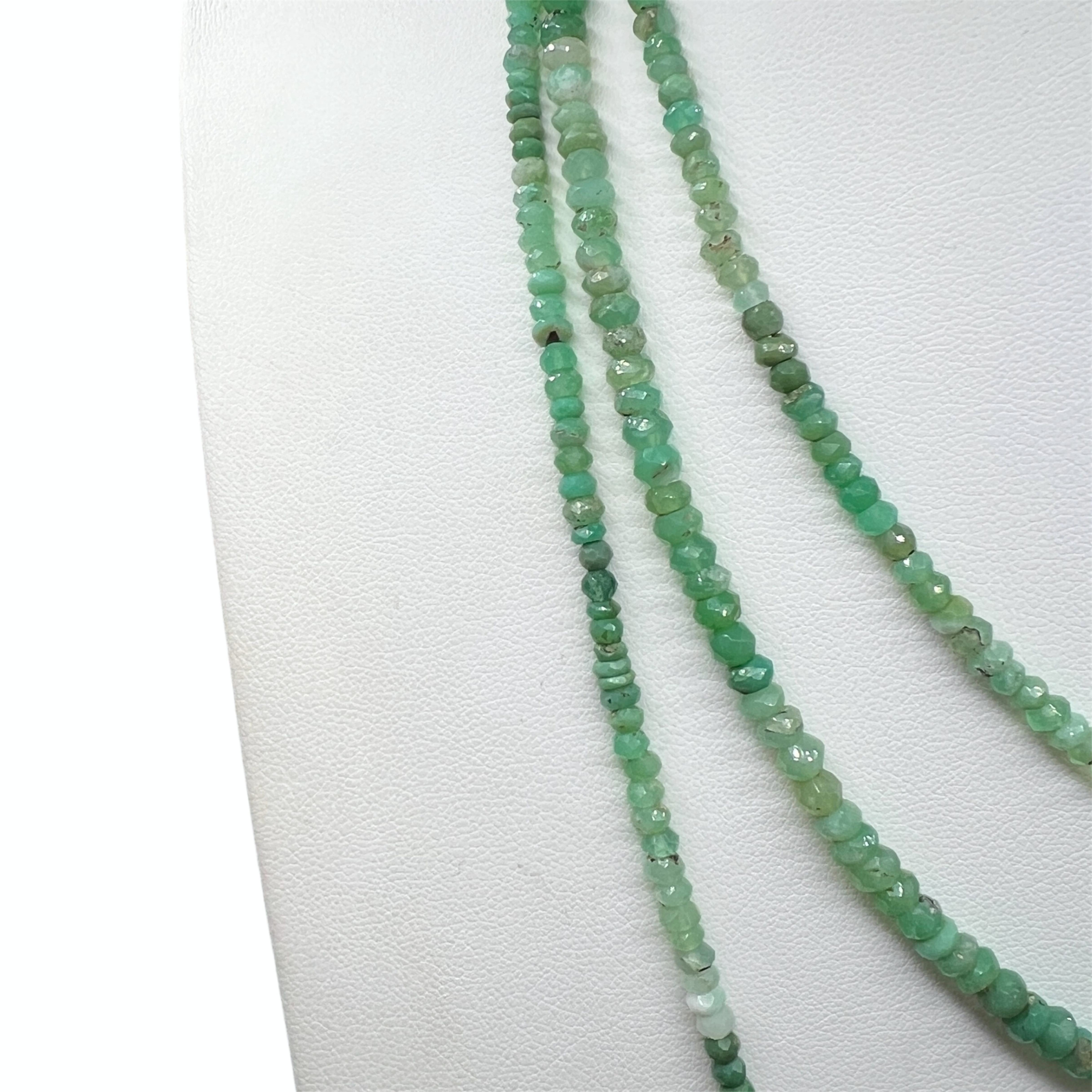Faceted Chrysoprase Long Necklace