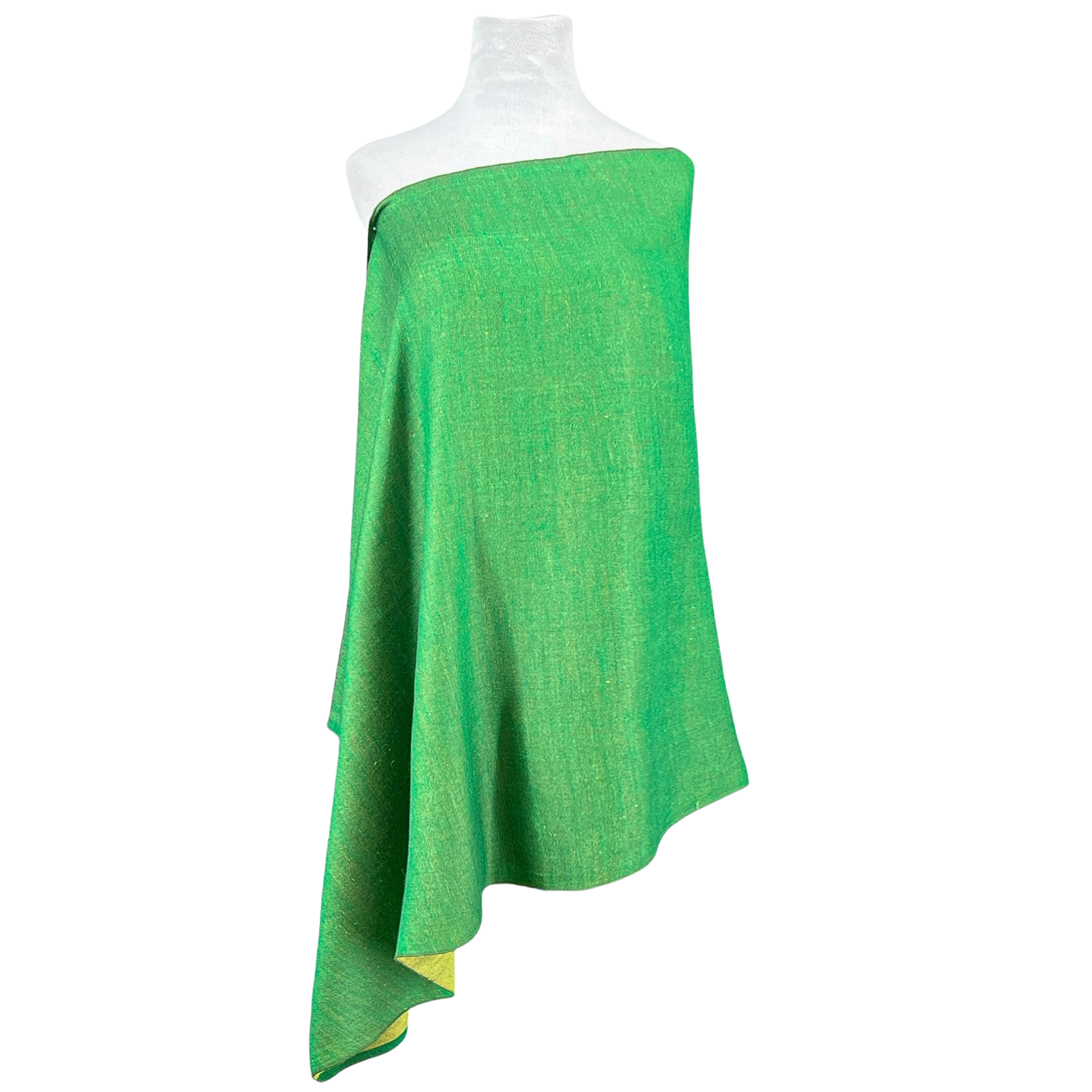 Lime Green Pashmina Shawl Reversible One of a Kind
