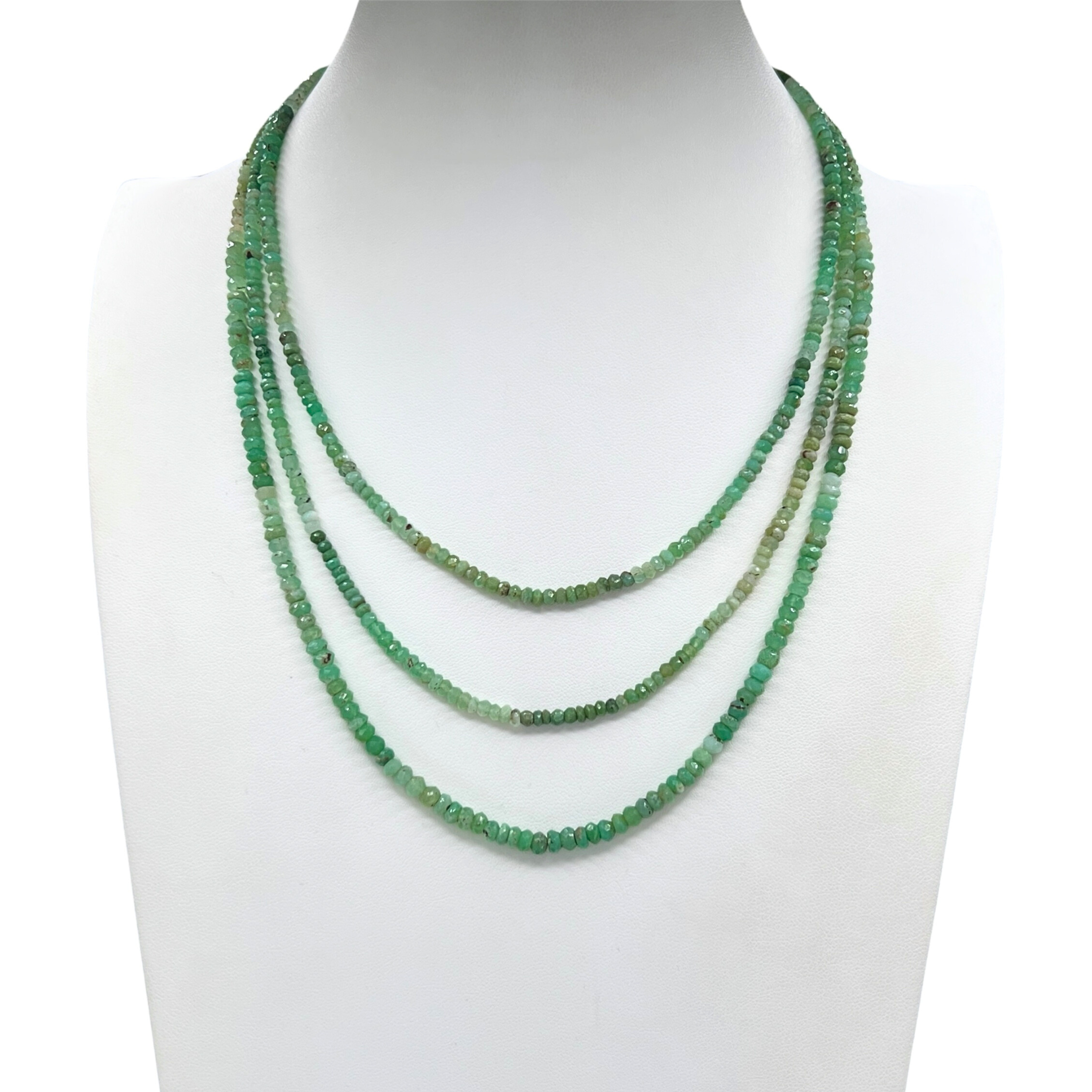 Faceted Chrysoprase Long Necklace