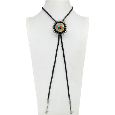 Zuni Sunface Vintage Silver Bolo Tie