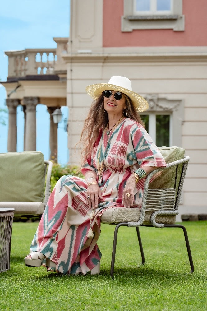 Cannes Cotton Ikat Maxi Kaftan