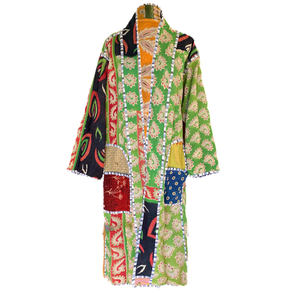 Citlali Quilted Vintage Kantha Coat One of a Kind